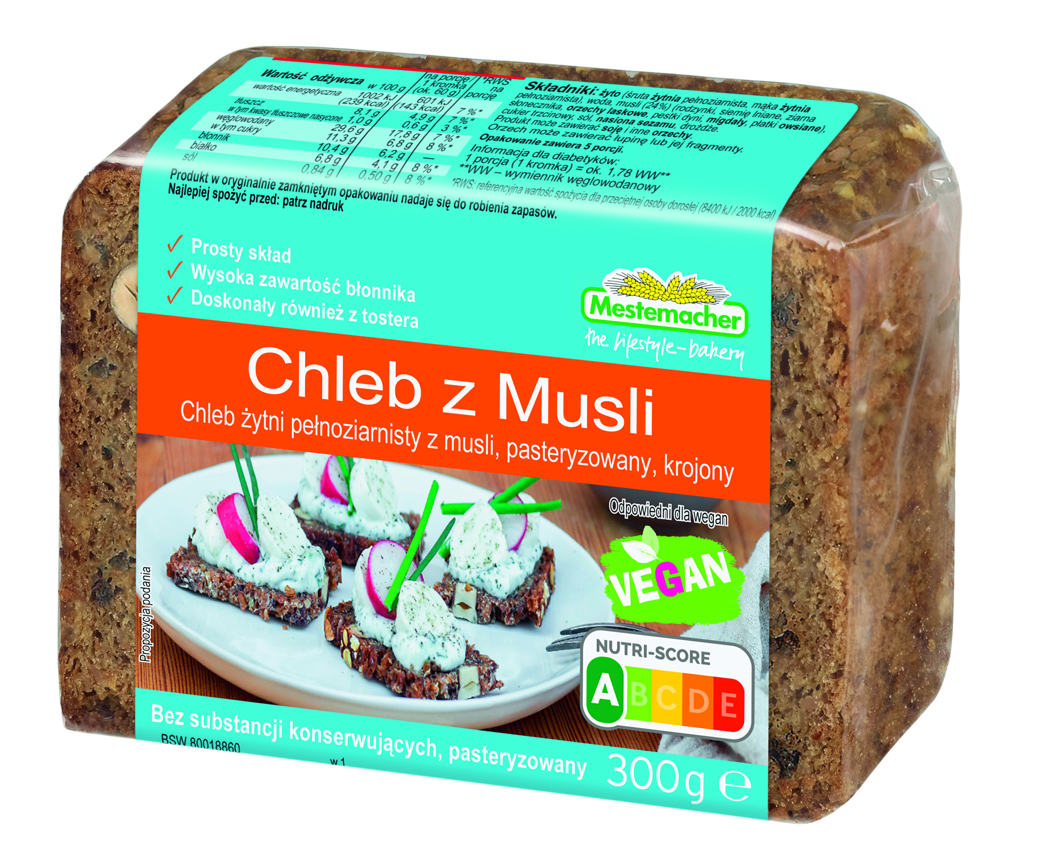Mestemacher Chleb Z Musli 300 G