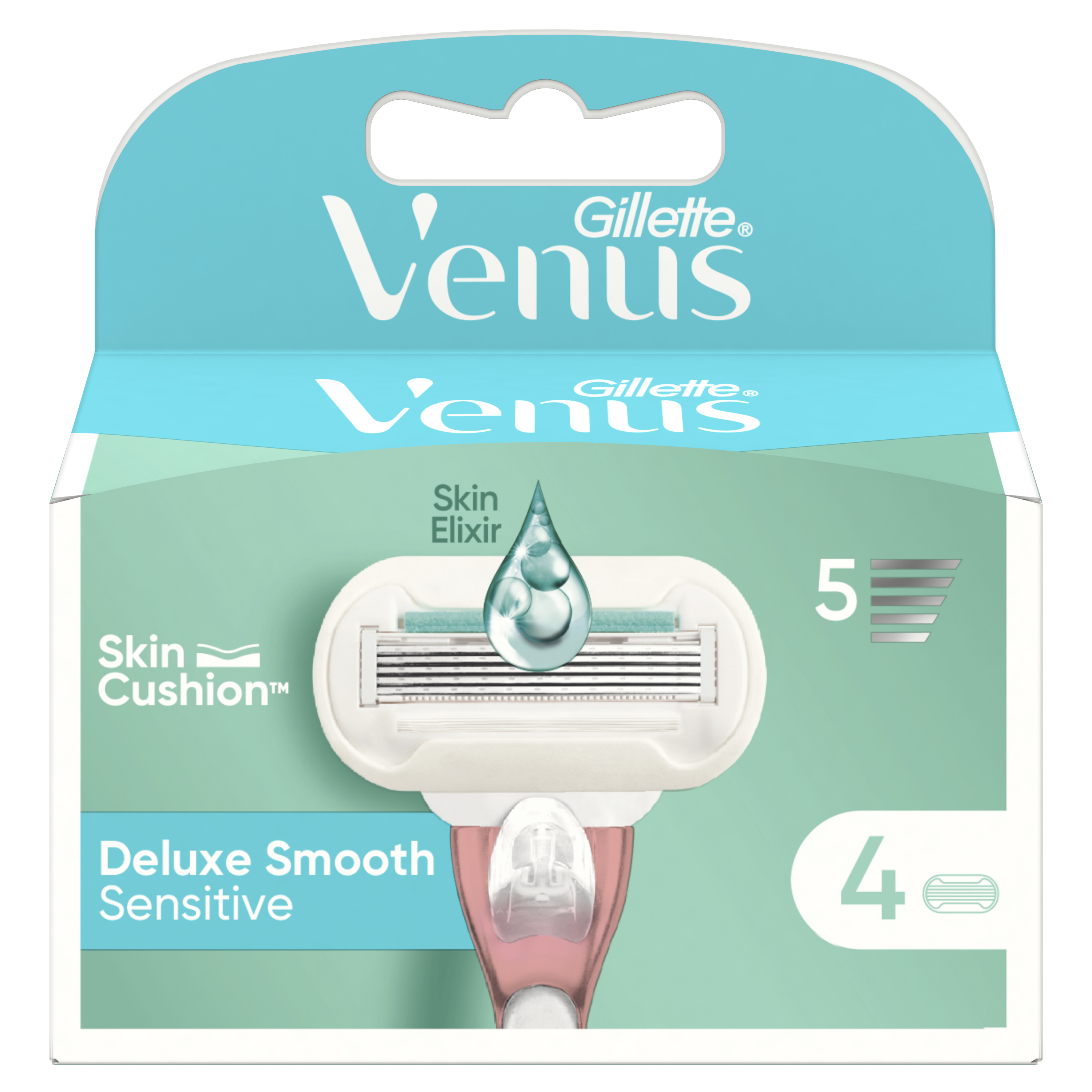 Gillette Venus Deluxe Smooth Sensitive Ostrza Do Maszynki, 4 Sztuki