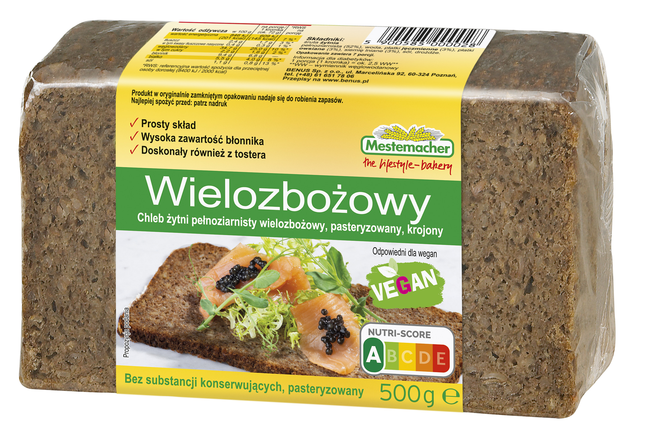 Chleb Wielozbożowy 500 G Mestemacher