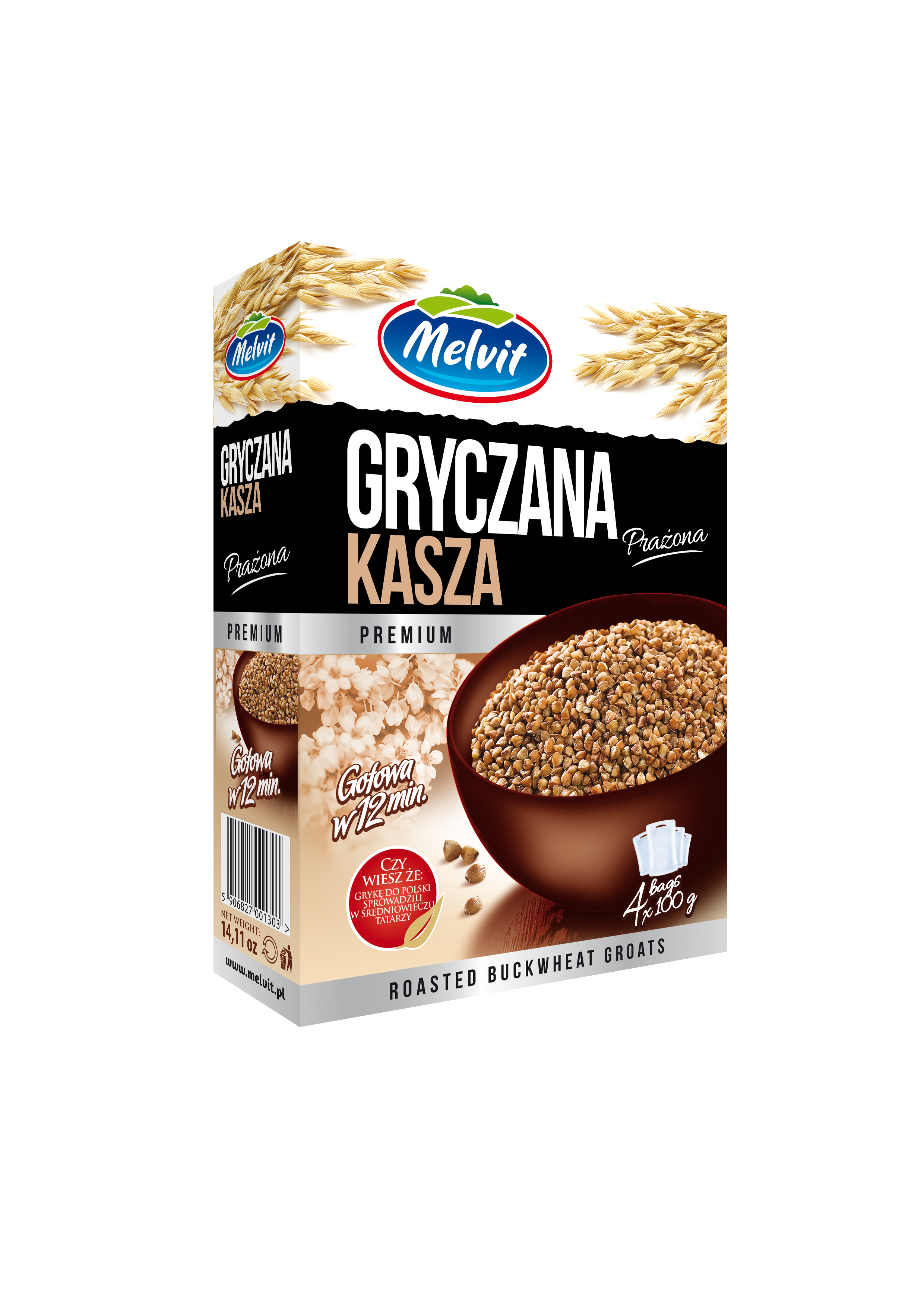 Melvit Kasza Gryczana Prażona 4X100G