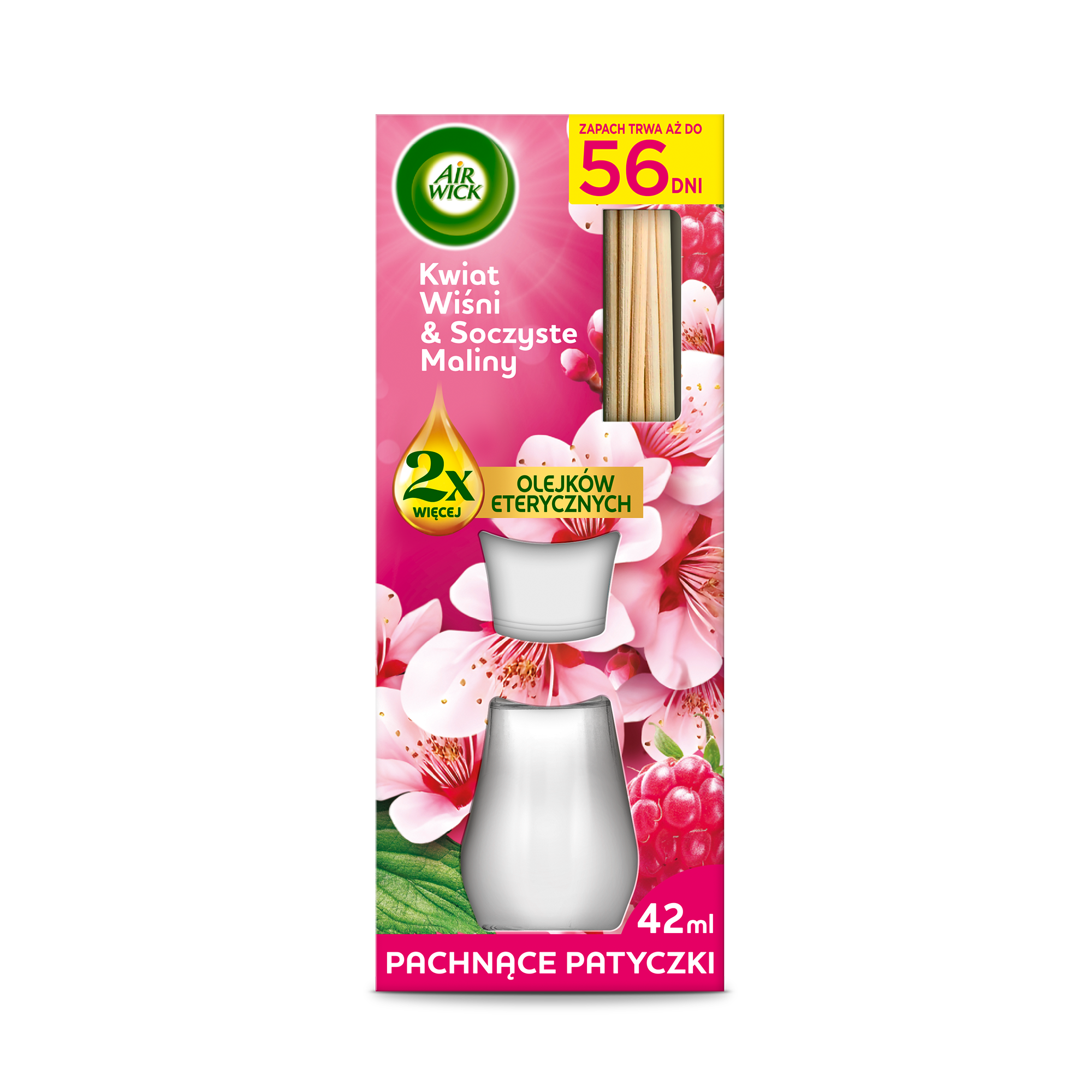 Air Wick Patyczki Zapachowe Kwiat Wiśni I Soczyste Maliny 42 Ml
