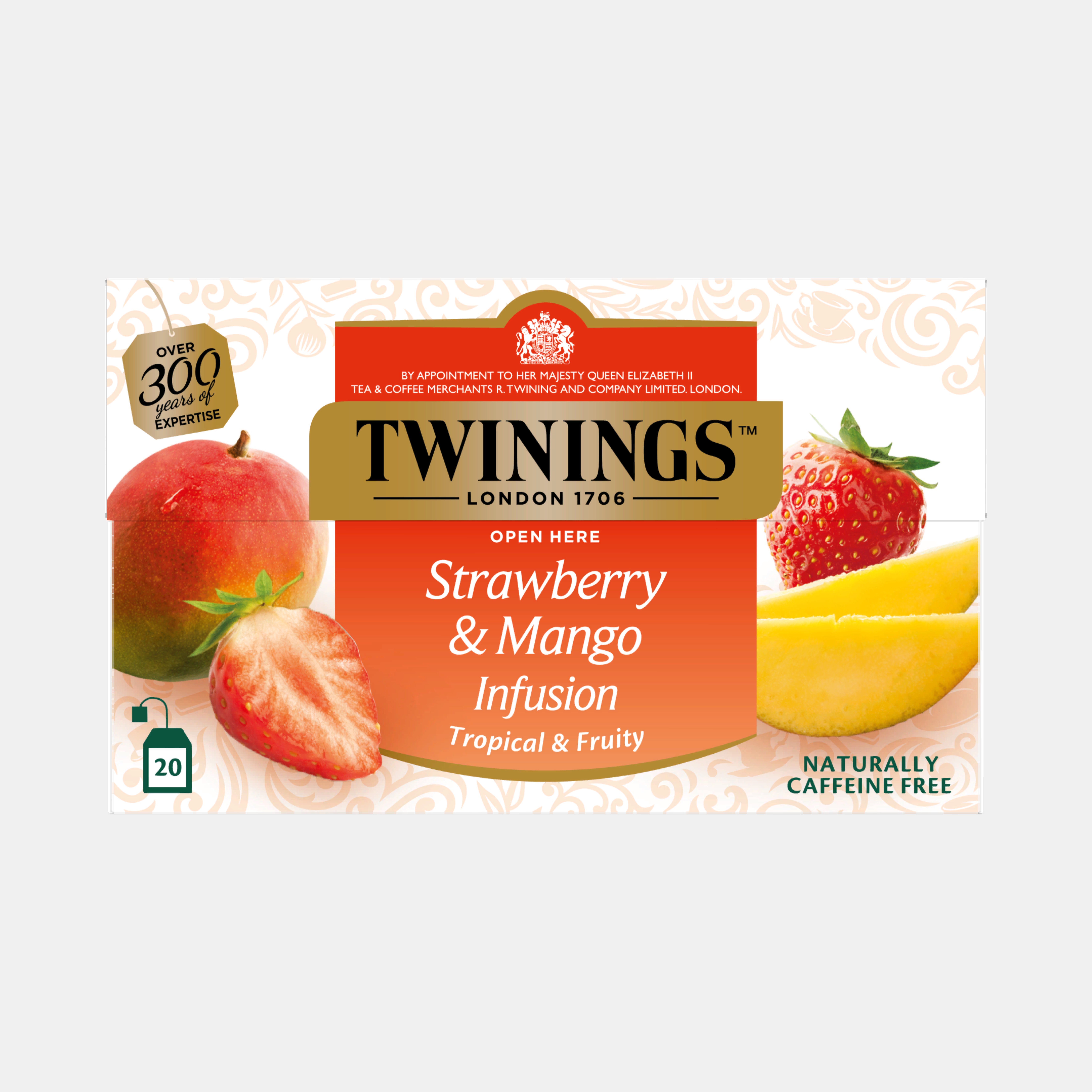 Twinings Infuso Truskawka, Mango Herbatka Owocowo-Ziołowa (20 Saszetek)