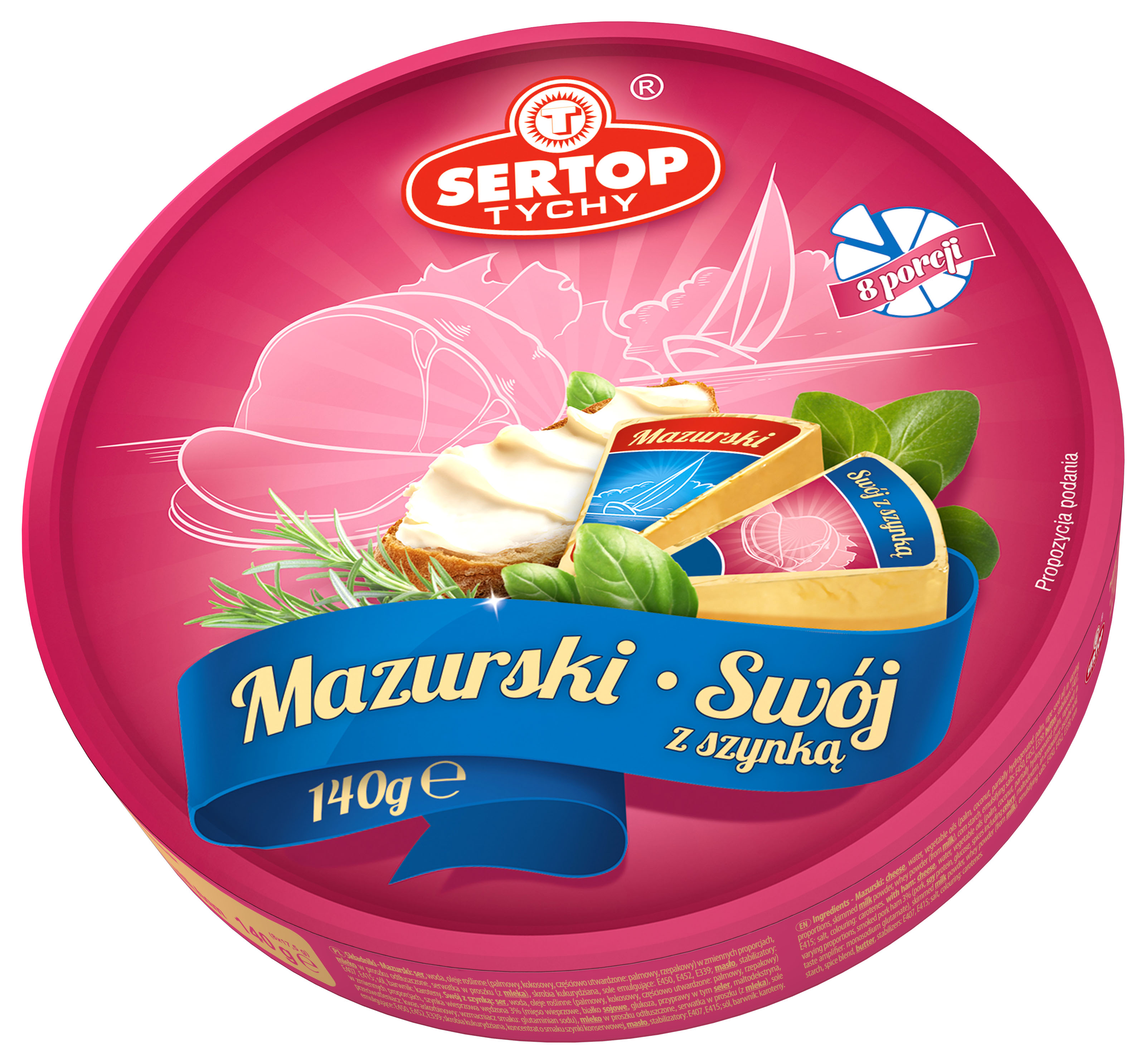 Produkt Seropodobny Topiony Mazurski Swój Z Szynką, Krążek 140 G Sertop