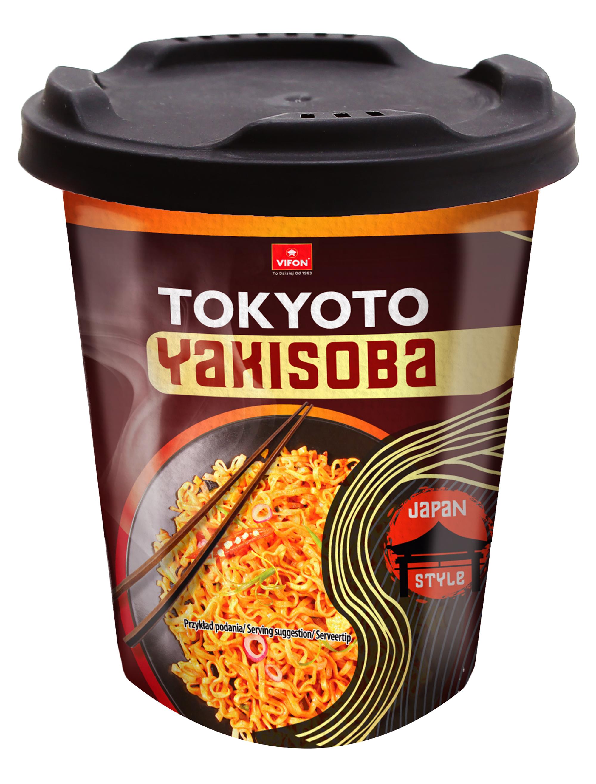 Vifon-Tokyoto- Danie Yakisoba Z Nudlami O Smaku Sosu Sojowego Z Chili (Lekko Pikantna) 85 G