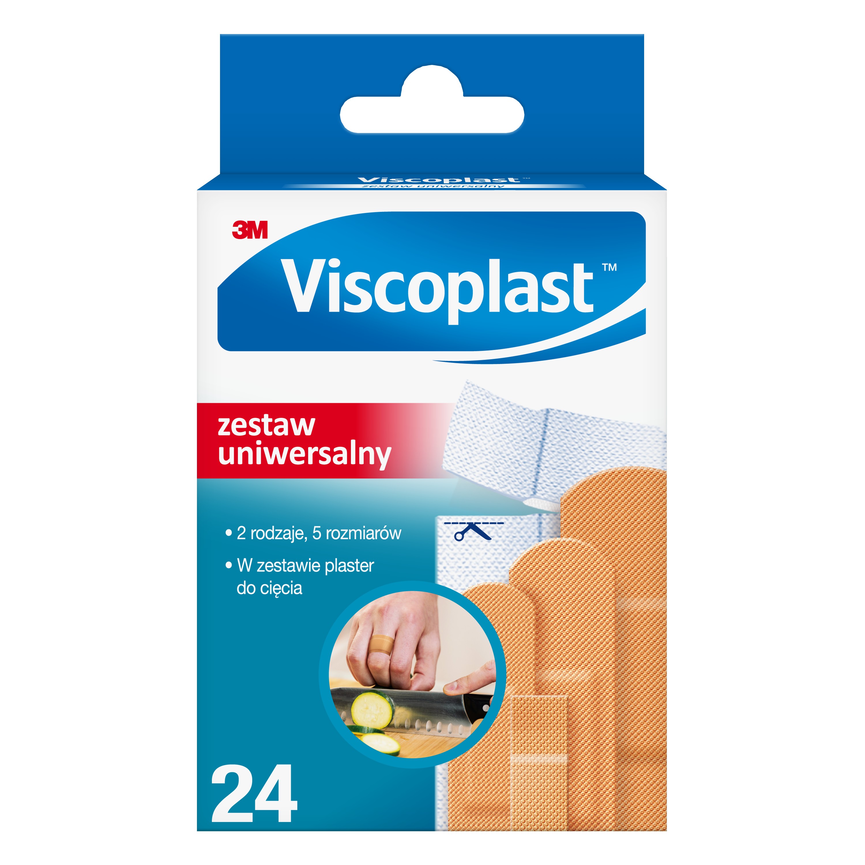 Viscoplast™ Zestaw Uniwersalny, Zestaw Plastrów, 5 Rozmiarów, Pudełko/24 Szt.