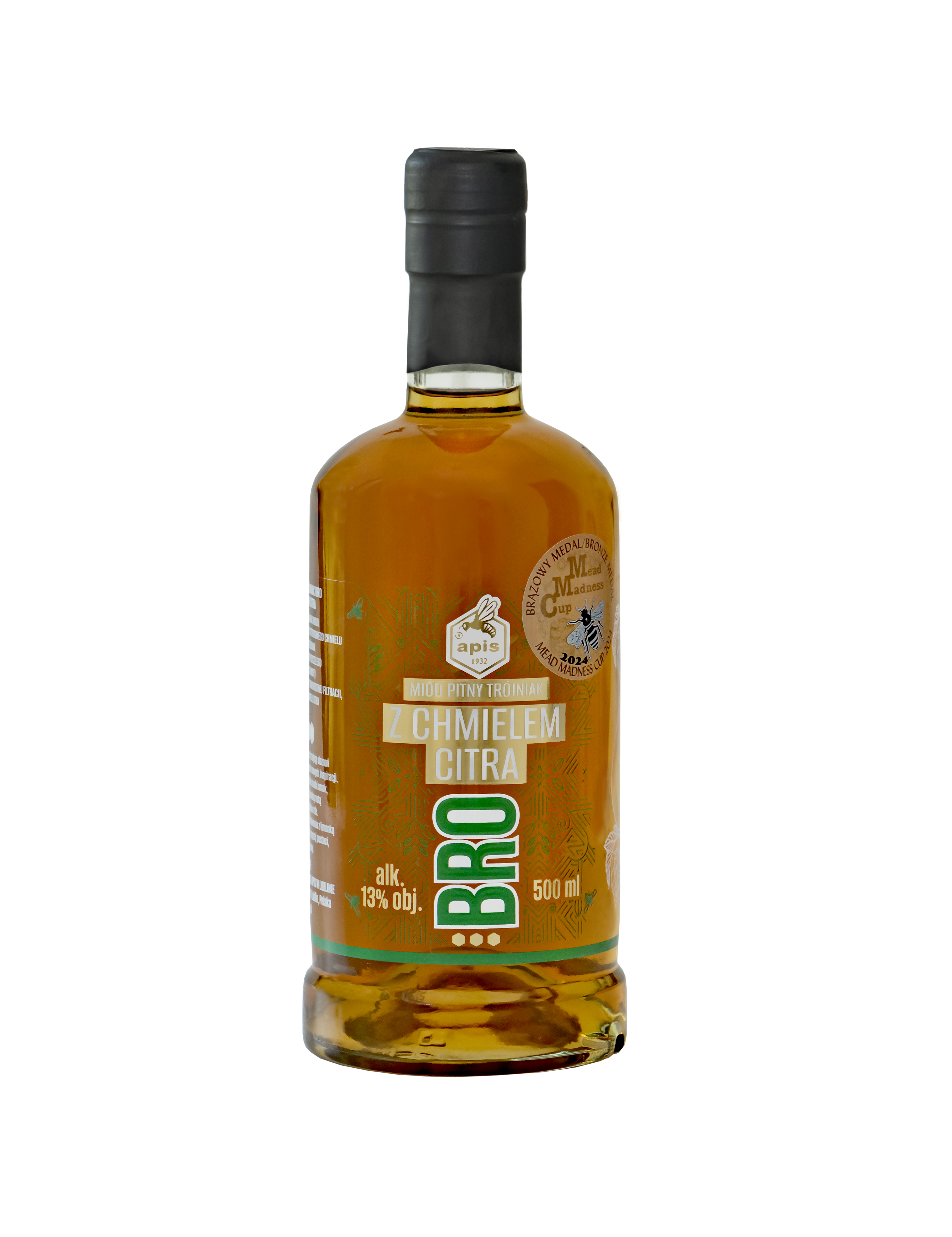 Apis Miód Pitny Trójniak Bro Z Chmielem Citra But. 500 Ml, Alk. 13%
