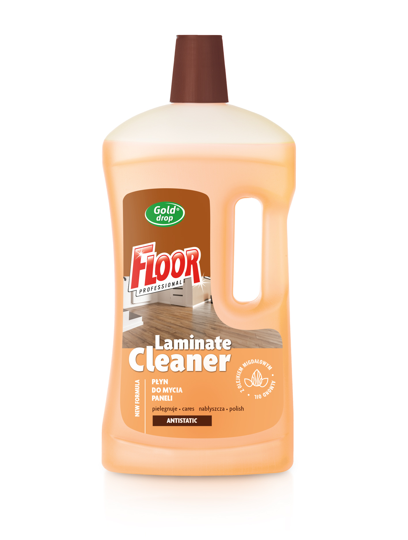 Floor Professional Laminate Cleaner Antystatyczny Płyn Do Mycia Paneli Z Olejkiem Migdałowym 1L