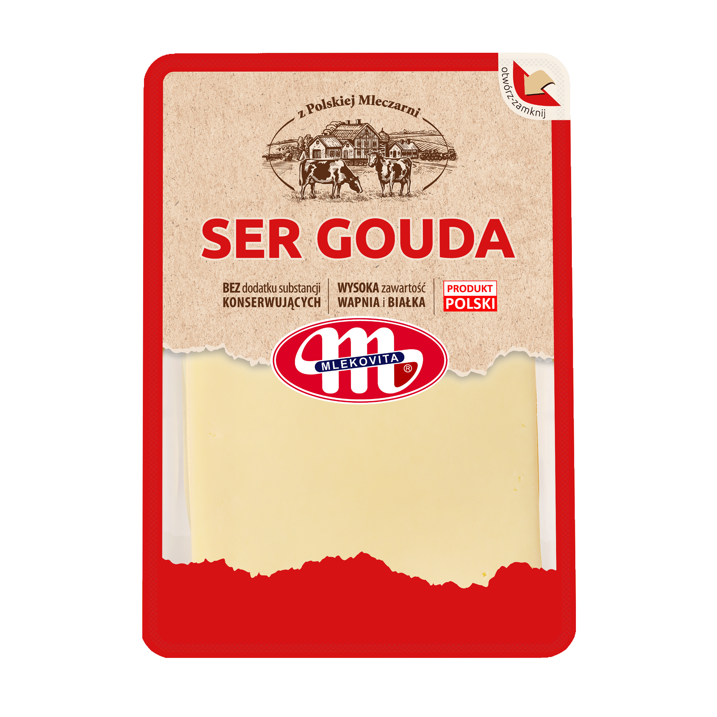 Mlekovita Ser Gouda Dojrzewający Plastry 500G