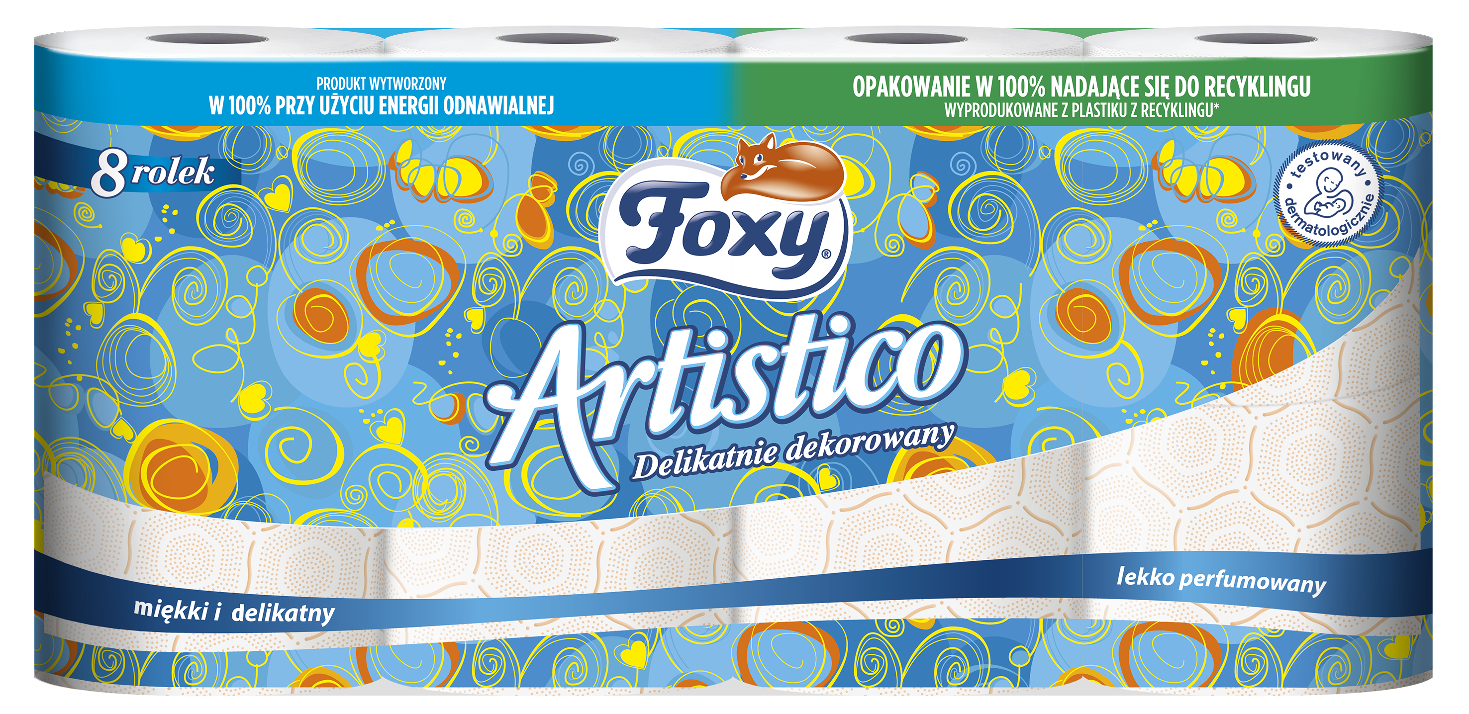 Papier Toaletowy Foxy Artistico 8 Rolek Brzoskwiniowy