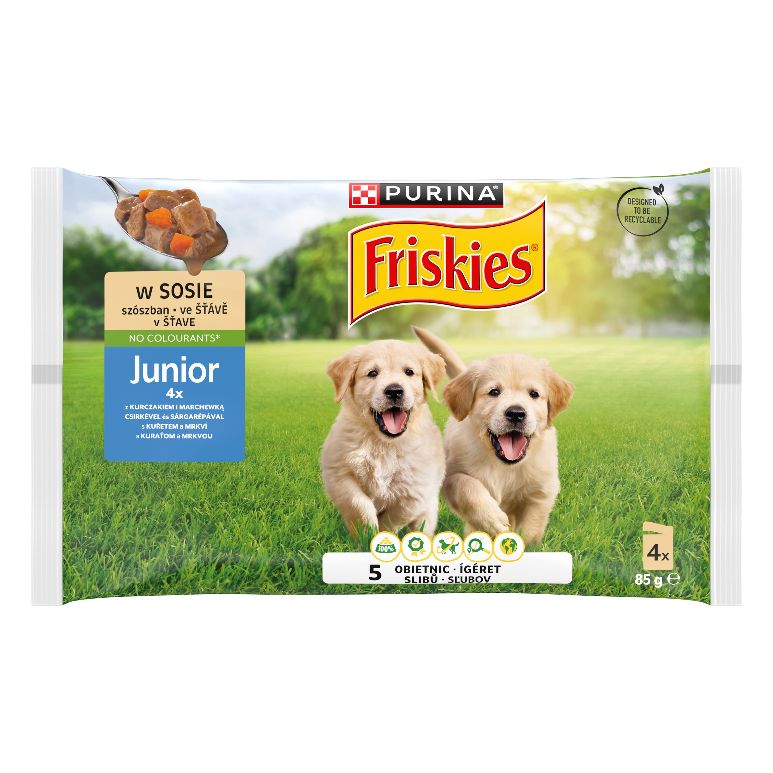 Friskies Junior Z Kurczakiem I Marchewką 4X85G