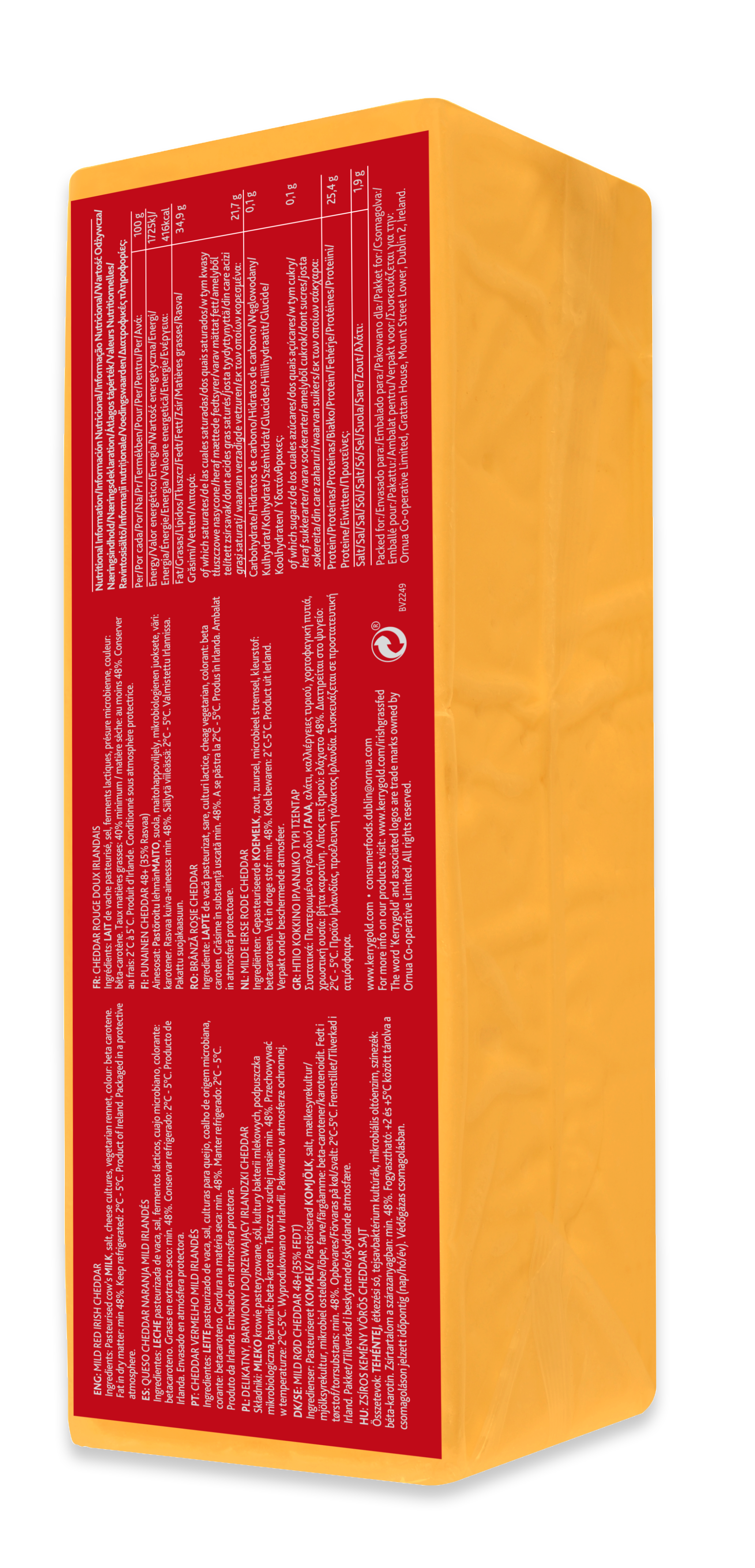 Ser Cheddar Red Kerrygold W Bloku Ok.2,5Kg