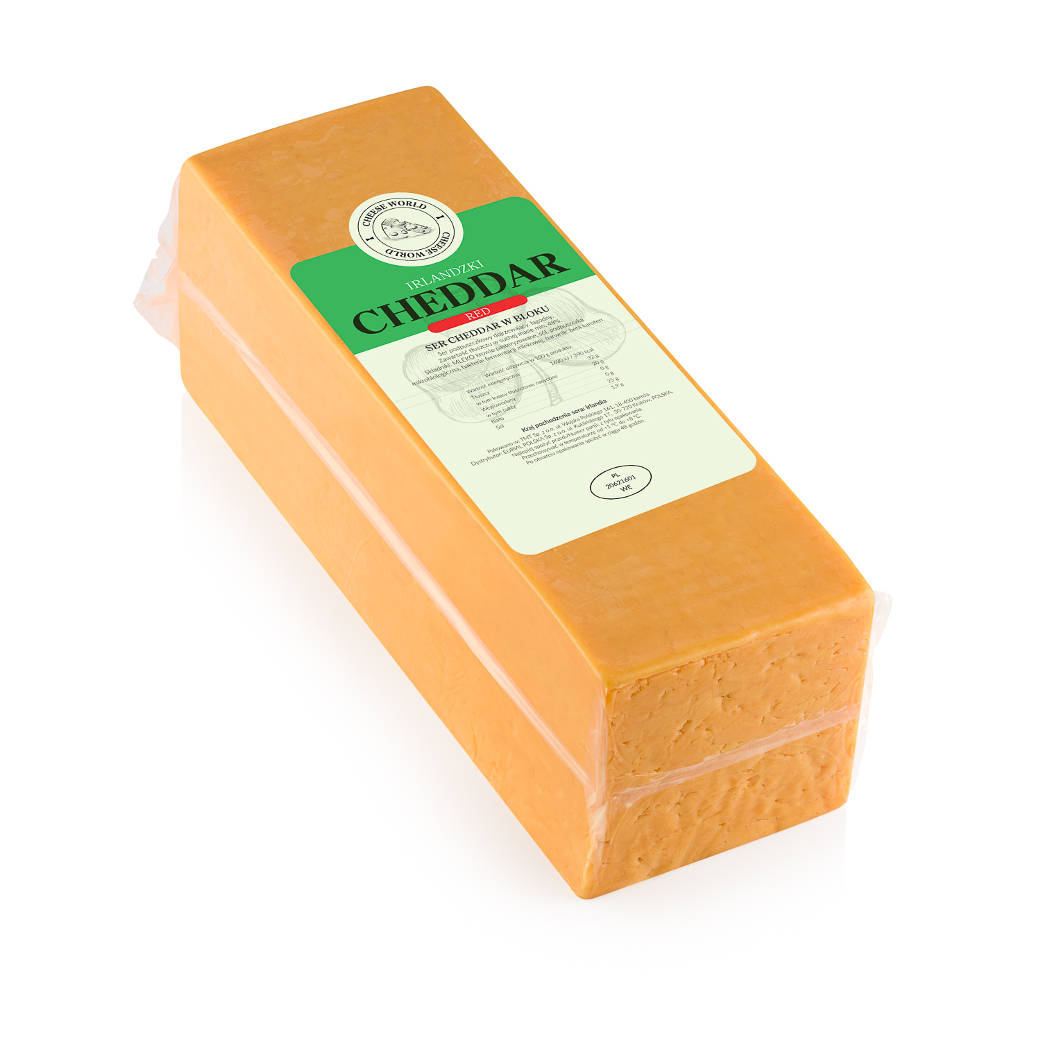Cheese World Ser Cheddar Irlandzki Red Blok Ok. 2,5Kg