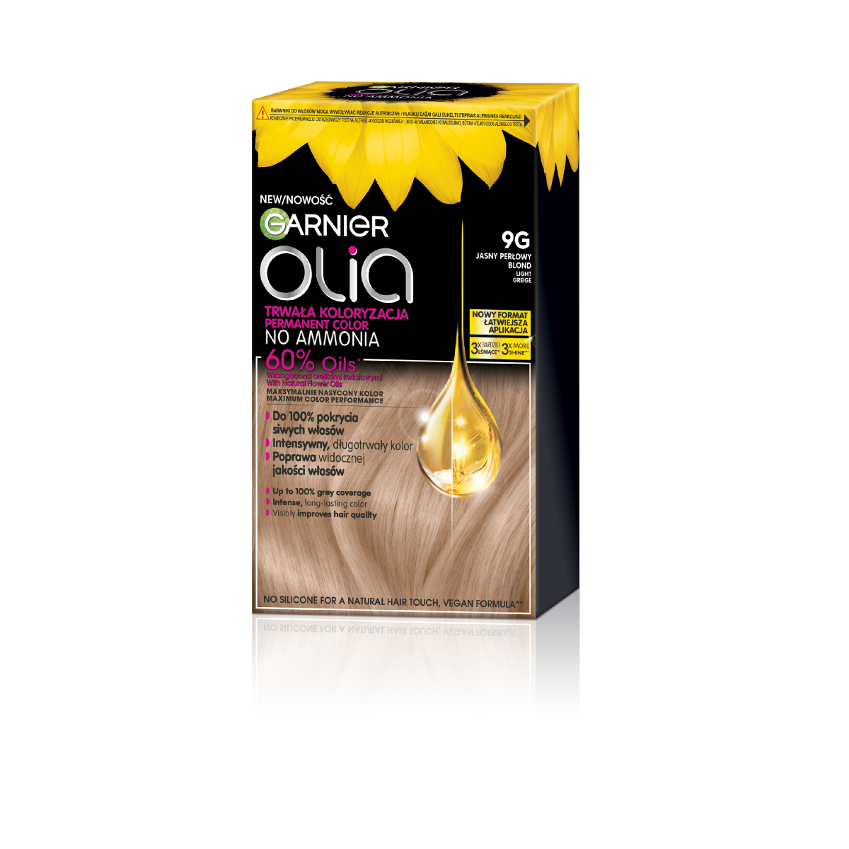 Garnier Olia 9G, Jasny Perłowy Blond, Permanentna Koloryzacja