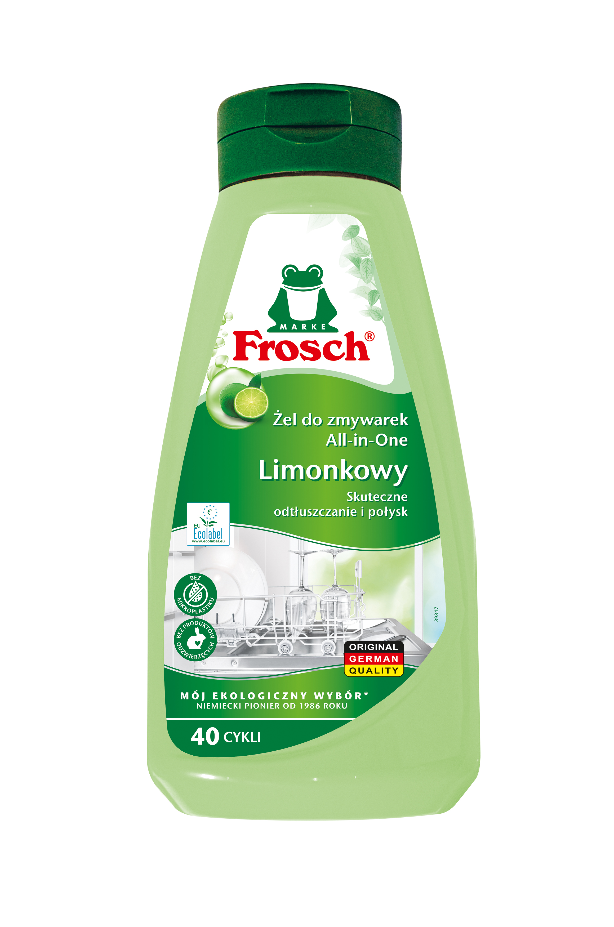 Frosch Limonkowy Żel Do Zmywarek 650 Ml