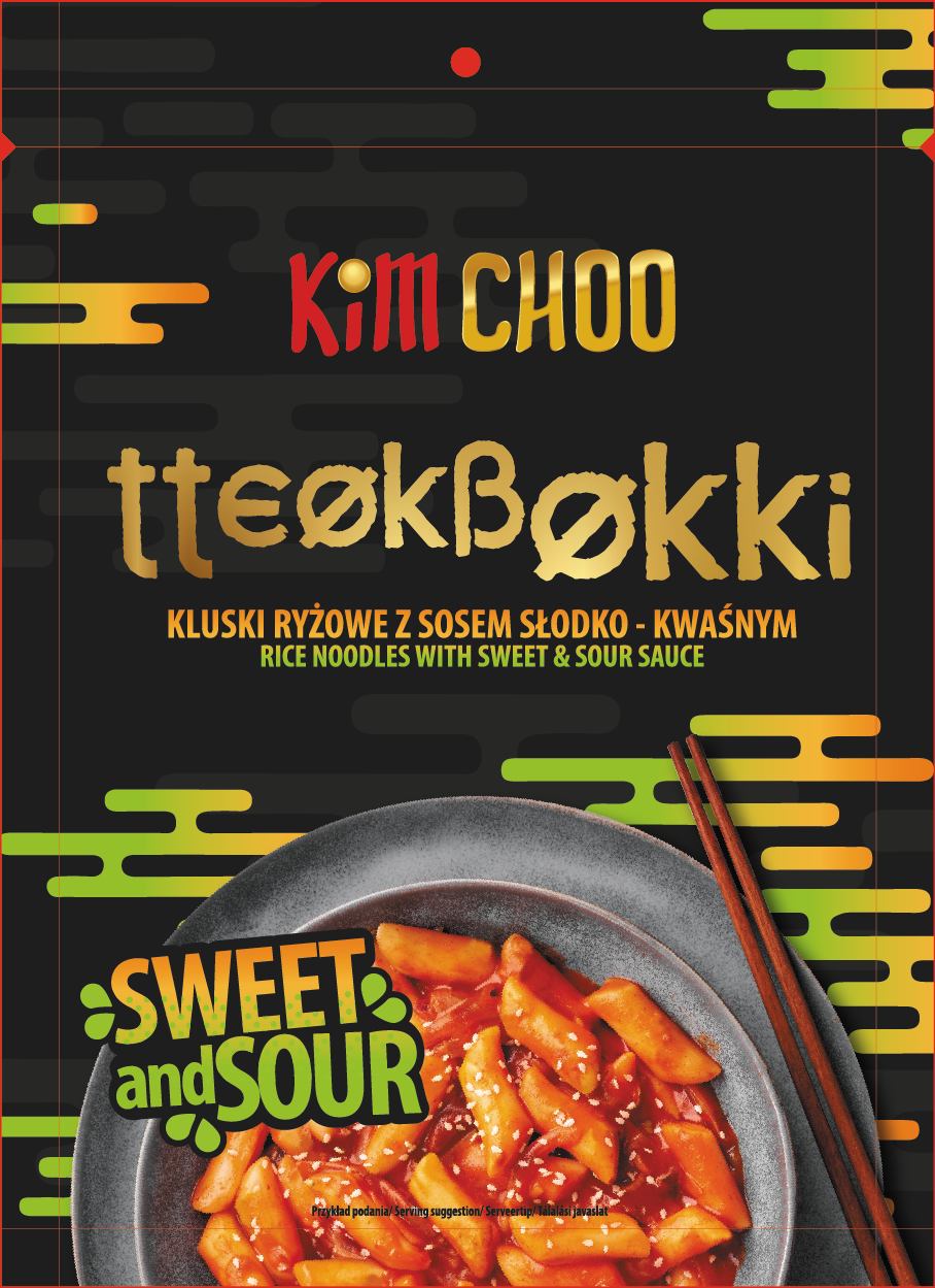 Kim Choo Tteokbokki Kluski Ryżowe Z Sosem Słodko-Kwaśnym 140G (Łagodne)
