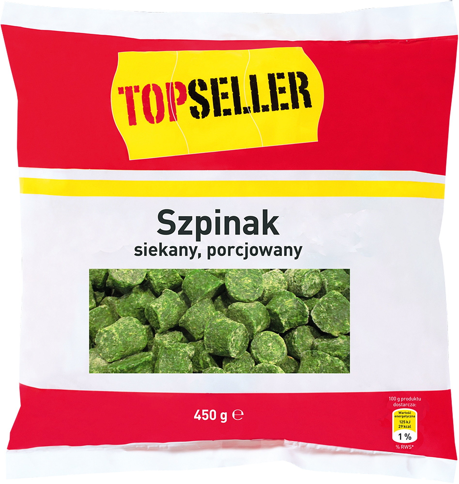 Topseller Szpinak Siekany, Porcjowany 450G