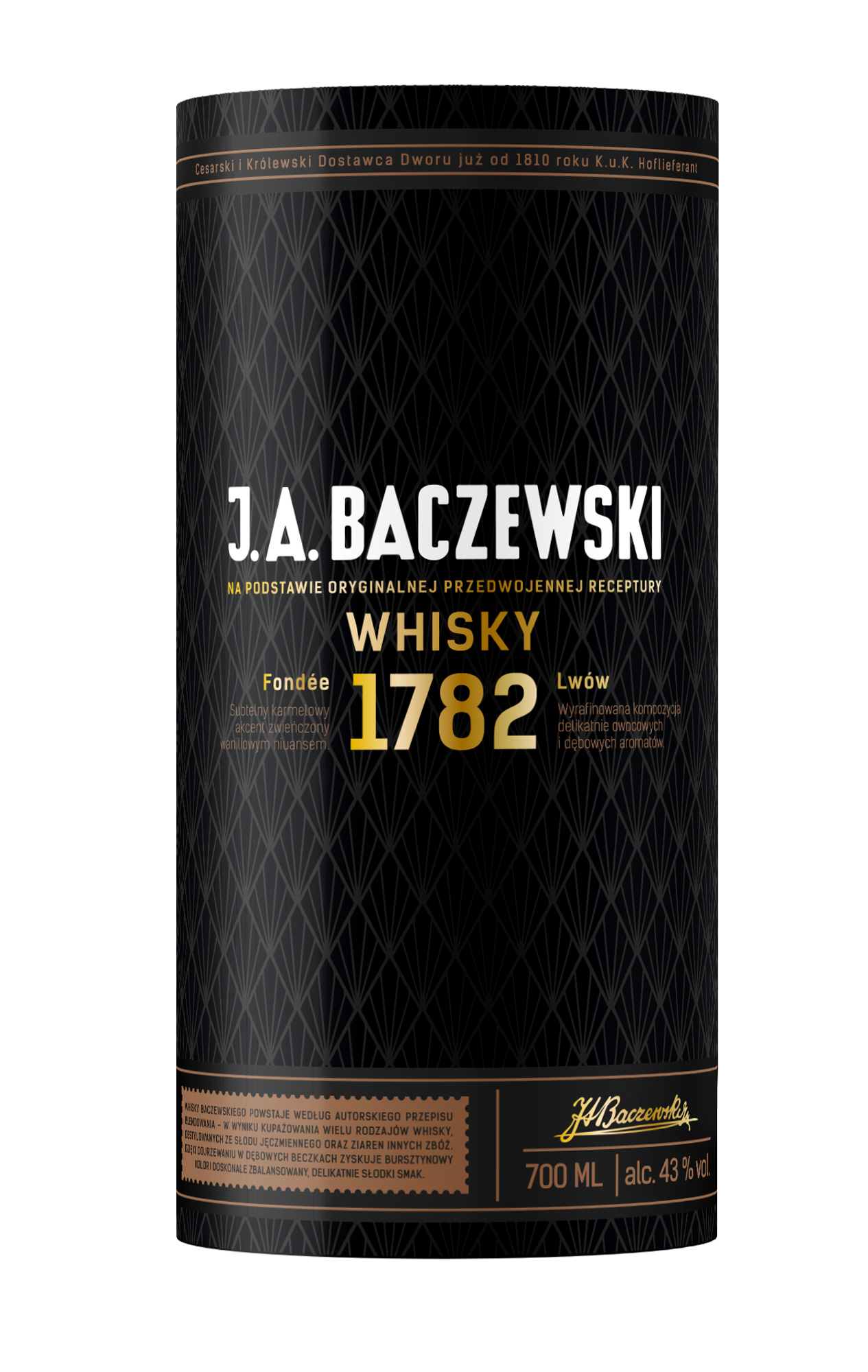 J.A. Baczewski Whisky 0,7L 43% W Tubie