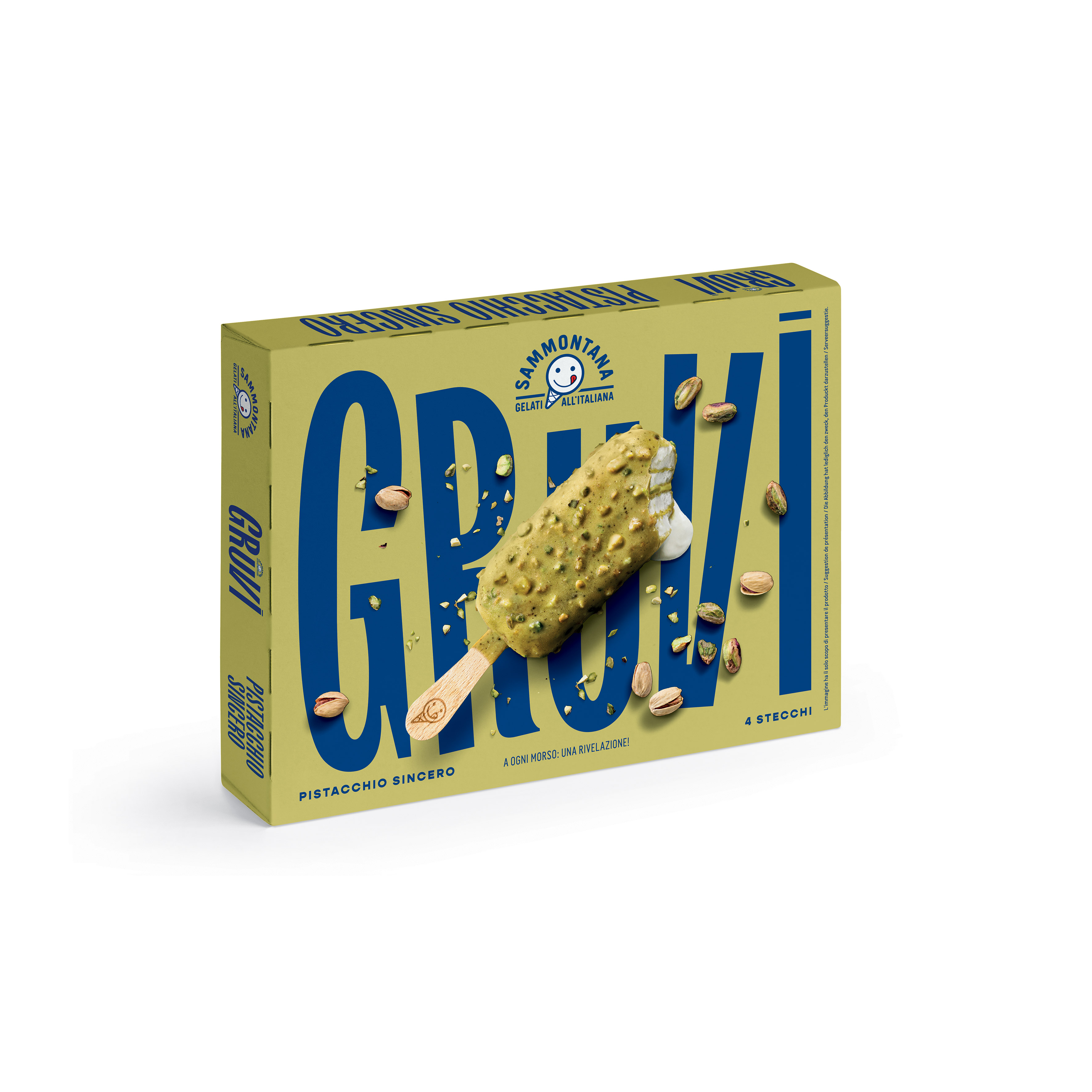 Sammontana Lody Gruvi O Smaku Waniliowym Z Nadzieniem Pistacjowym 4X75Ml Patyk