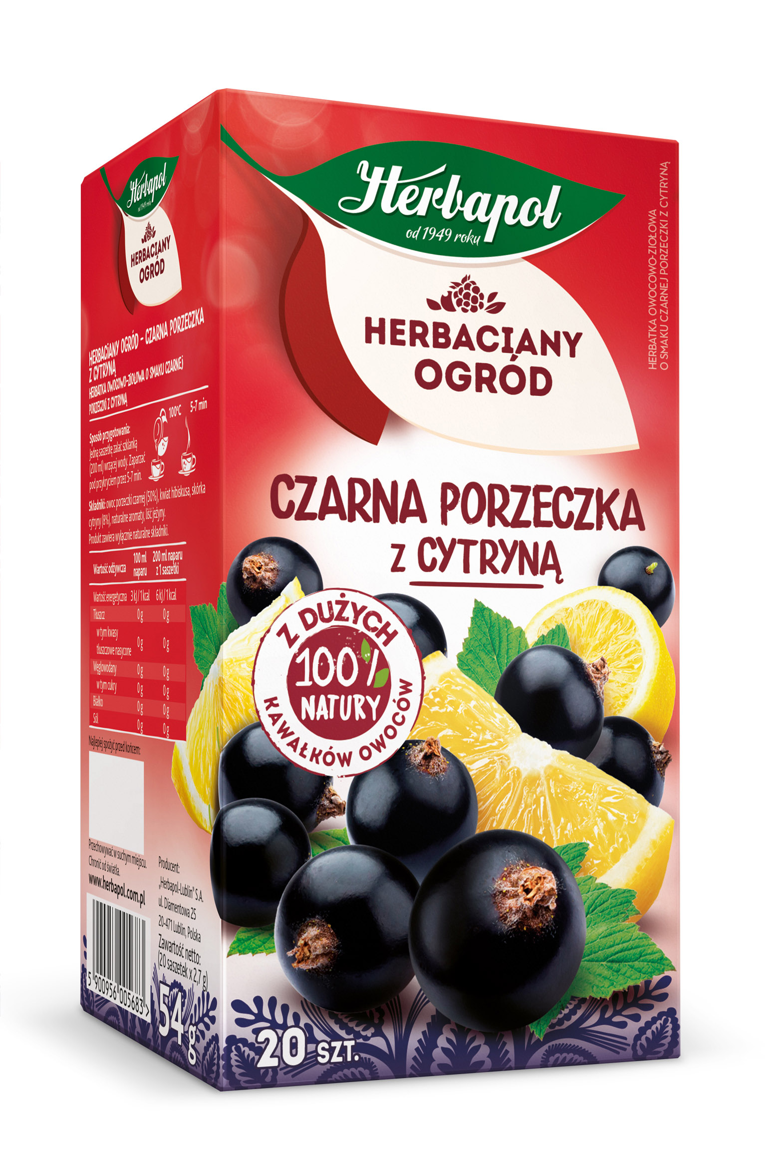 Herbaciany Ogród Herbatka Owocowa Czarna Porzeczka Z Cytryną 20Tb/54G