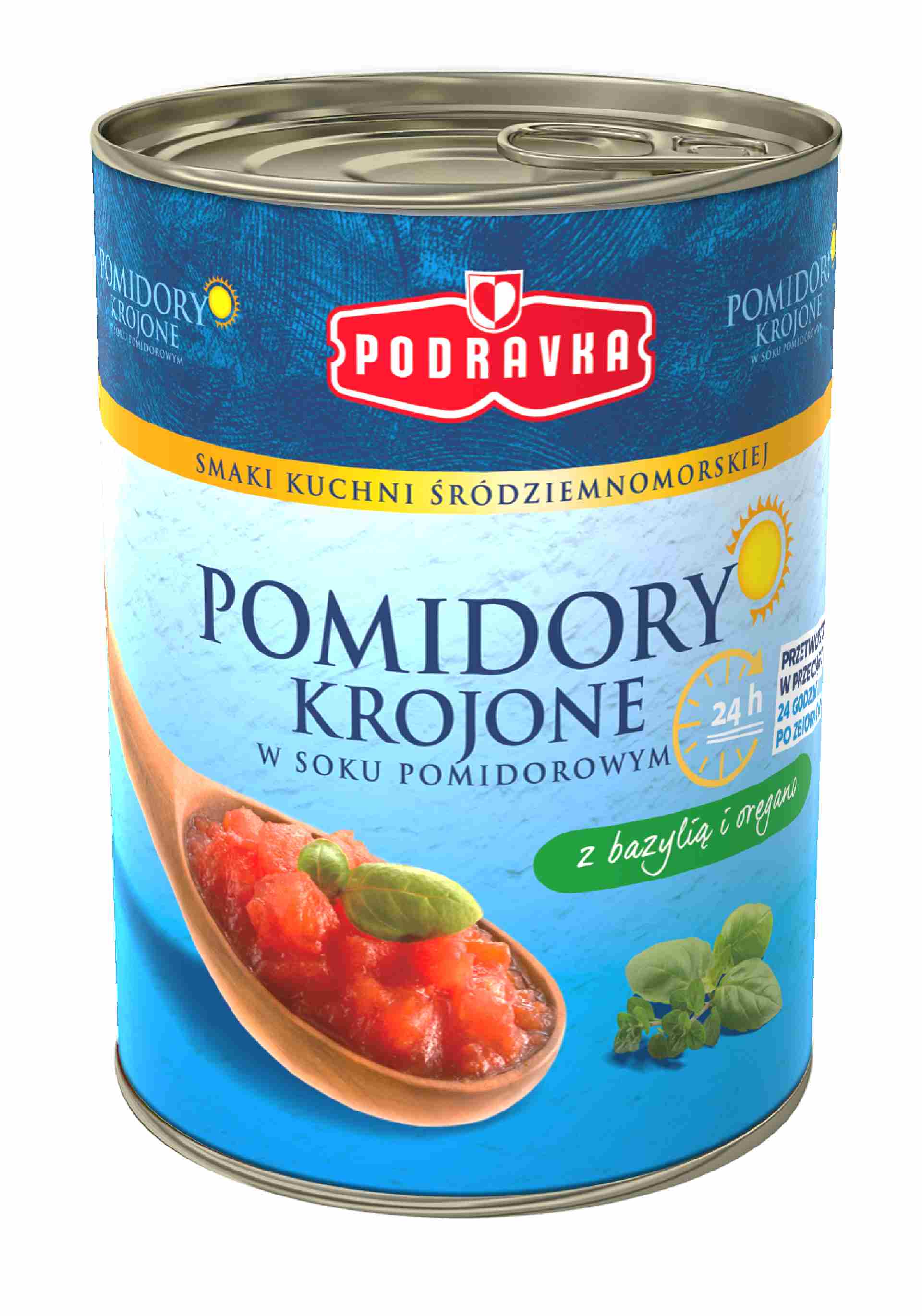 Pomidory Krojone Z Bazylią I Oregano Podravka 400G