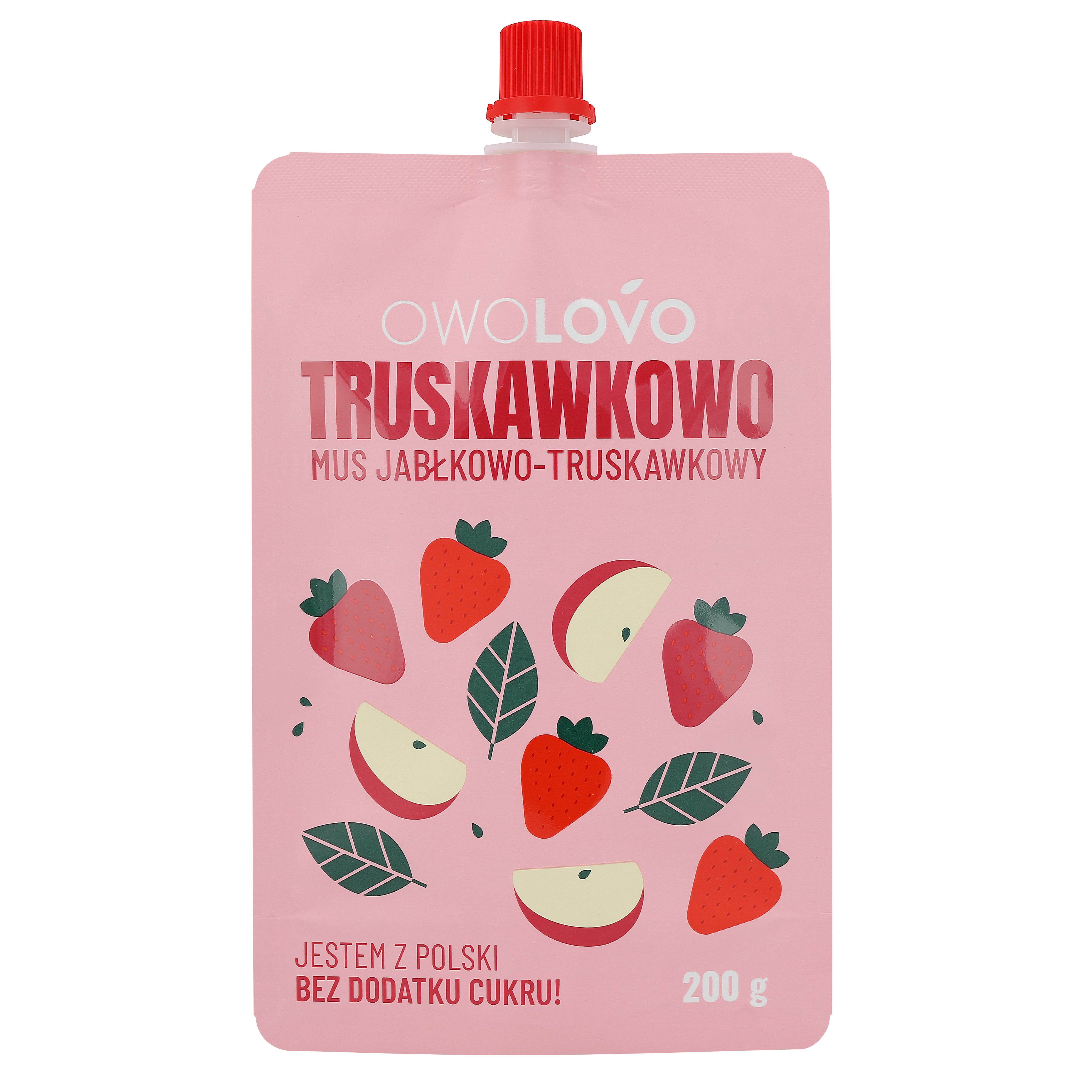 Mus Jabłkowo-Truskawkowy 200G * Truskawkowo Owolovo