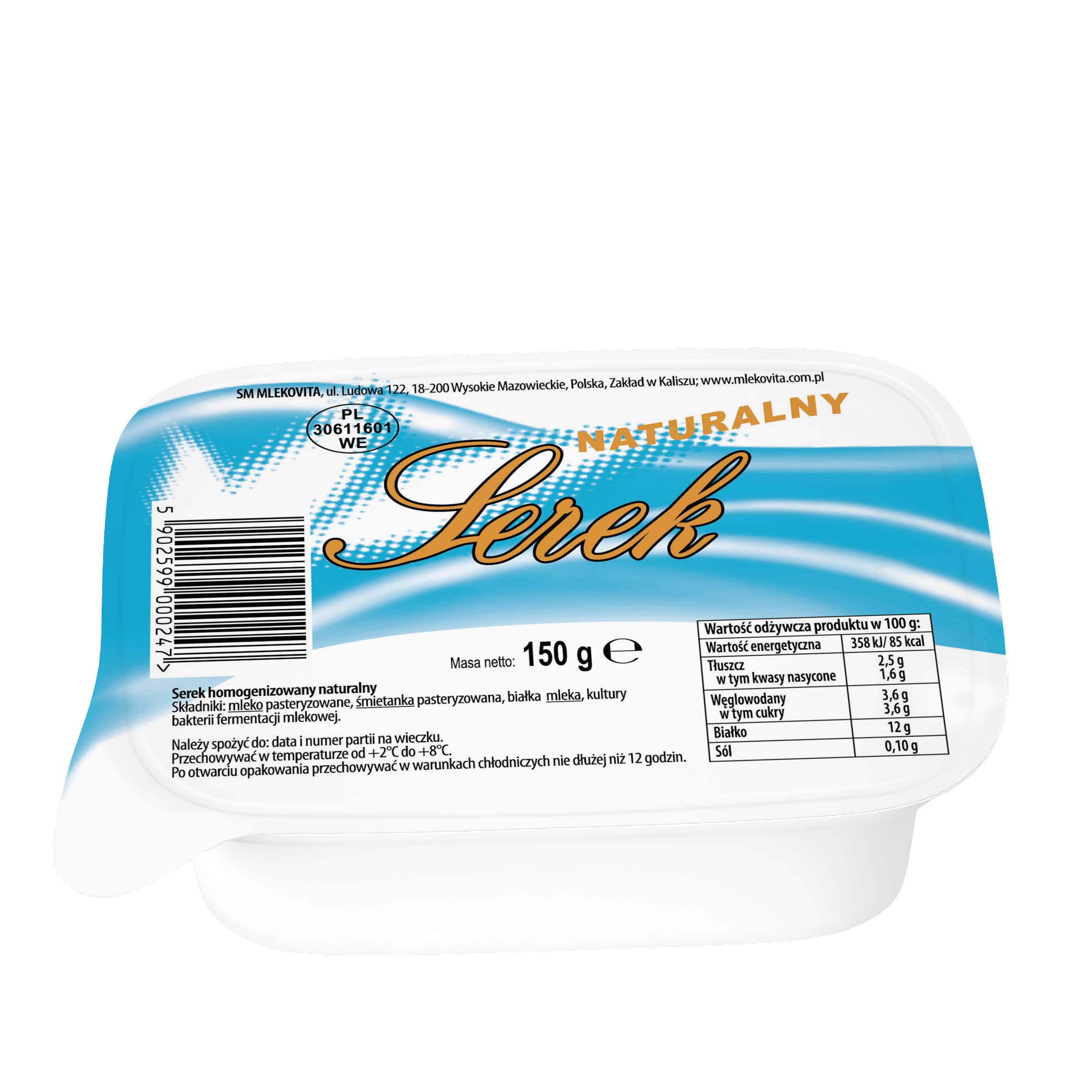 Mlekovita Serek Homogenizowany O Smaku Naturalnym 150G