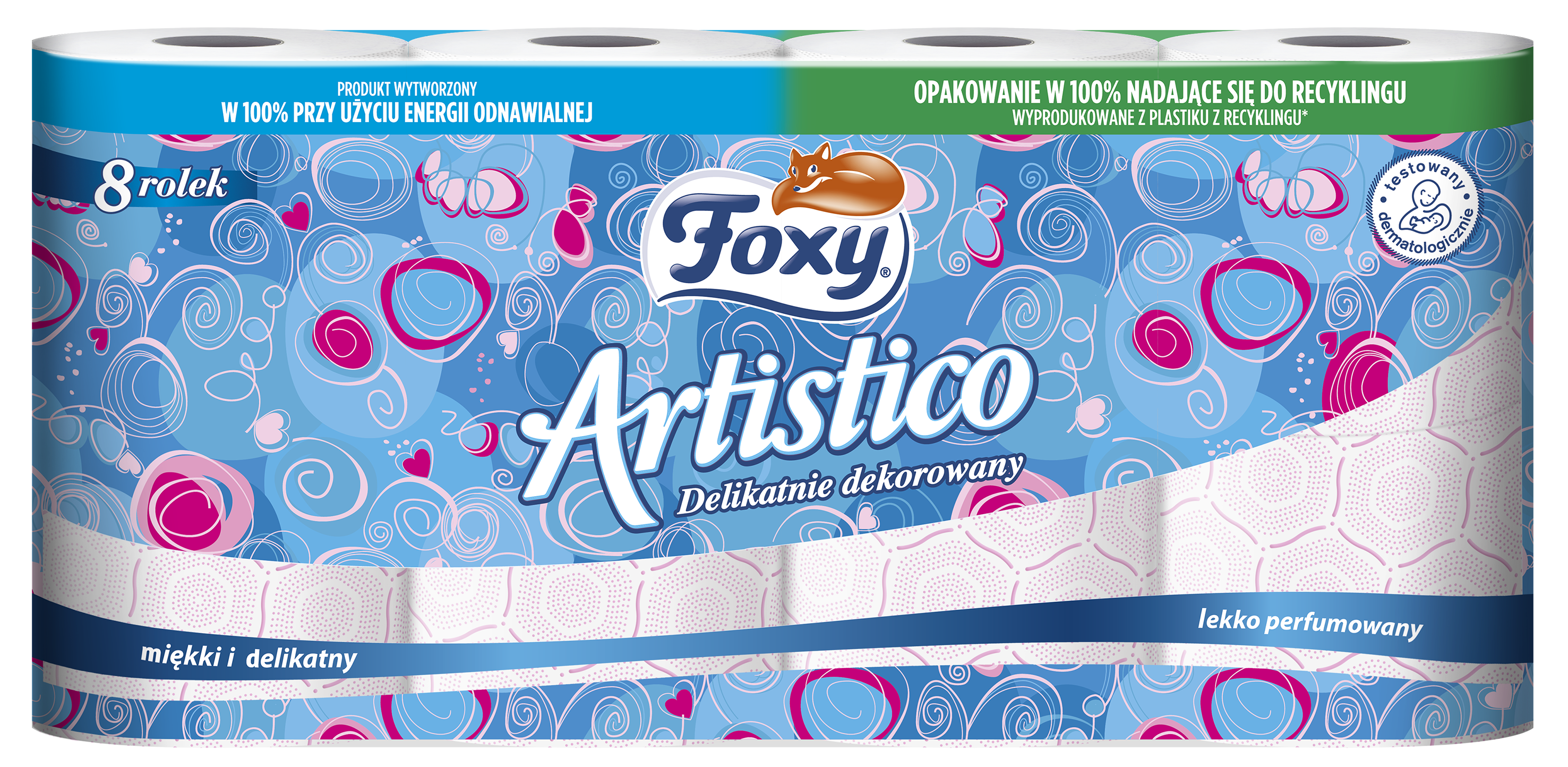 Papier Toaletowy Foxy Artistico 8 Rolek Różowy