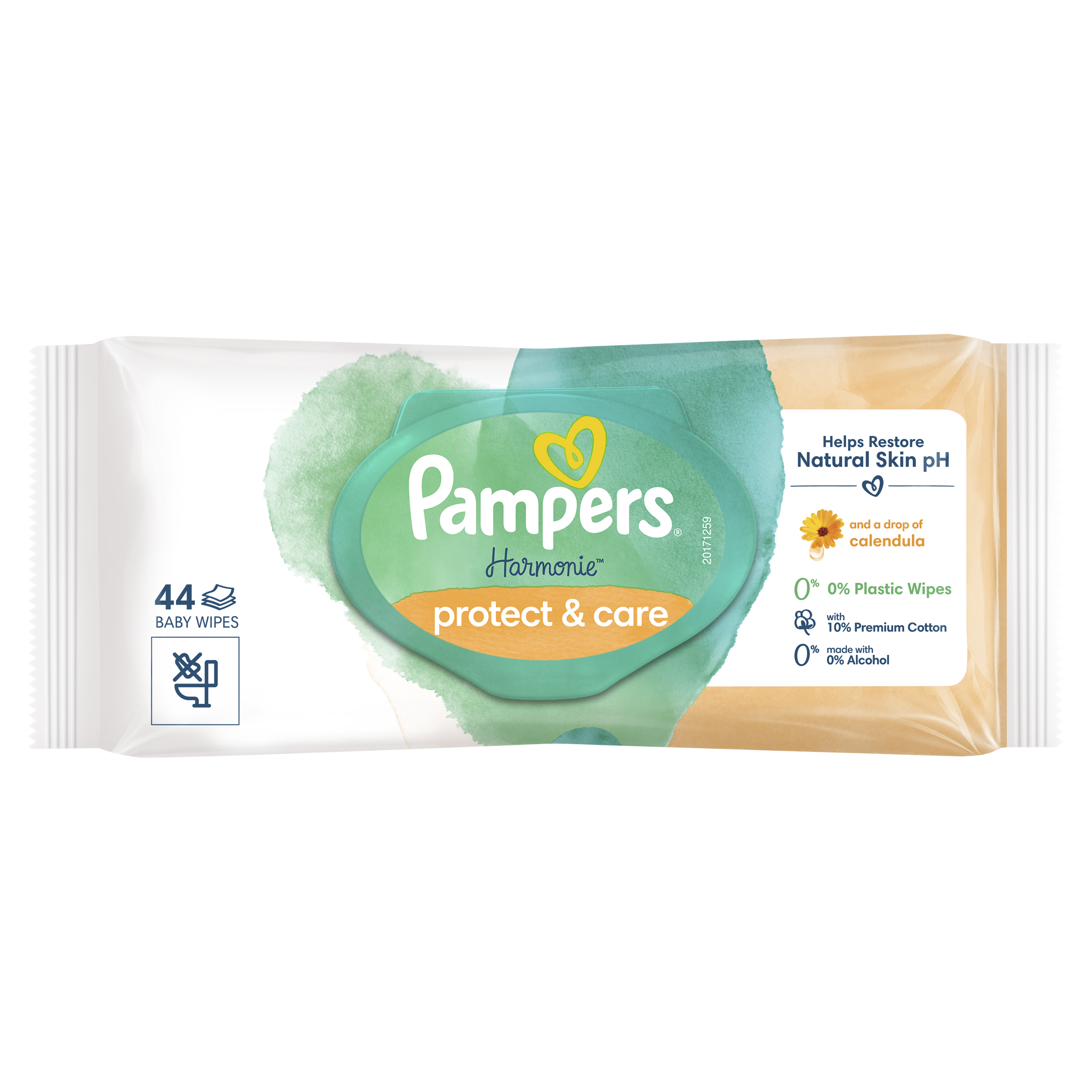 Pampers Harmonie Protect & Care Chusteczki Nawilżane Dla Dzieci 1 Opakowanie = 44 Chusteczki
