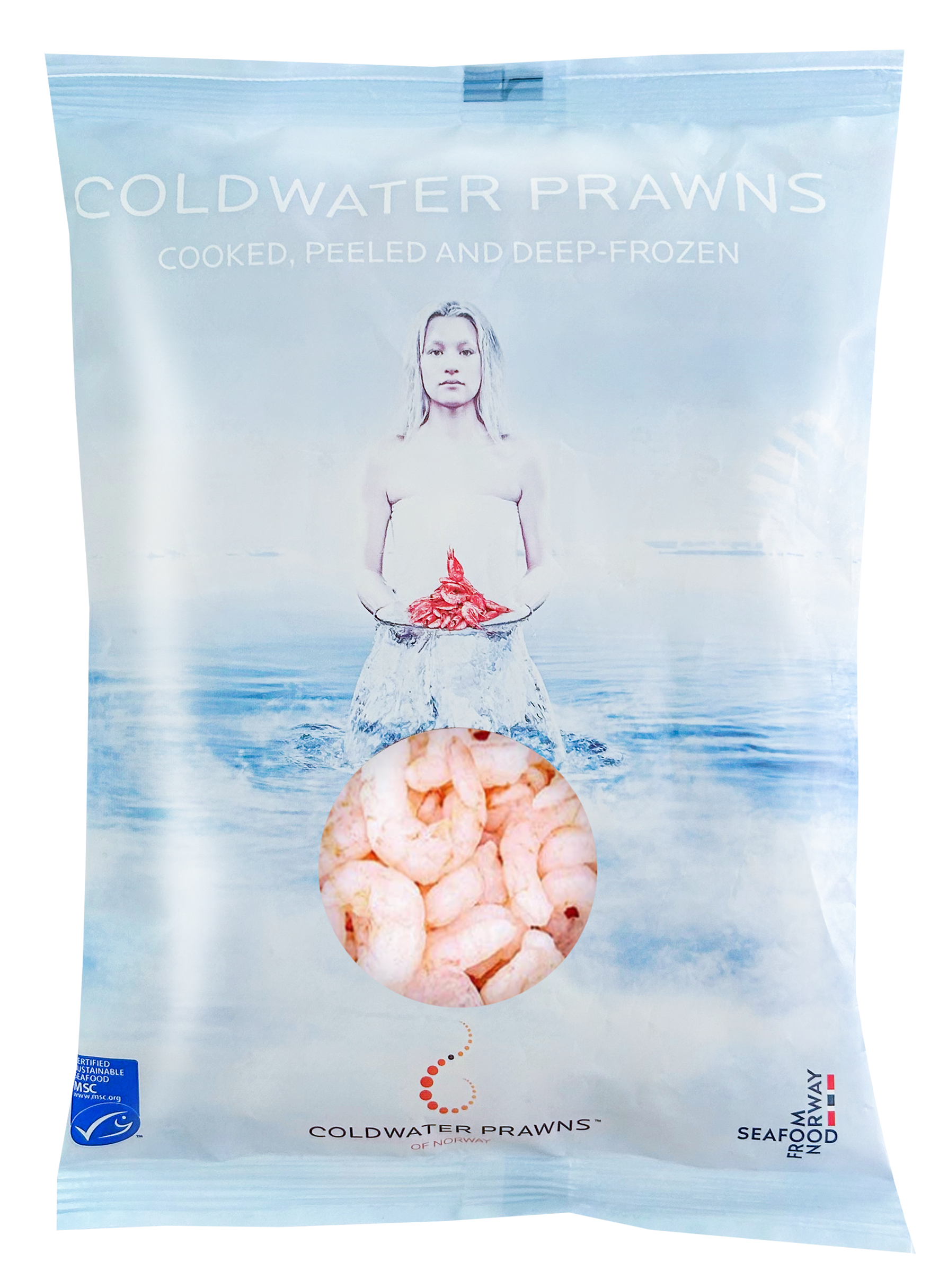 Myfood Krewetki Zimnowodne (Pandalus Borealis ) Gotowane, Obrane, Głęboko Mrożone, Glazurowane, 300-500 Szt./Lb, Glazura: 20%, 800 G /1000 G