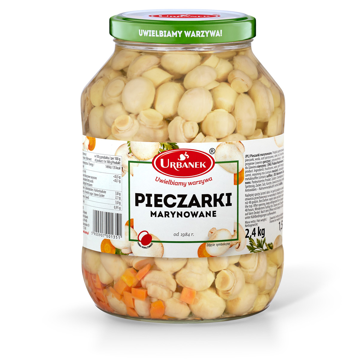 Pieczarki Marynowane 2,4Kg Urbanek