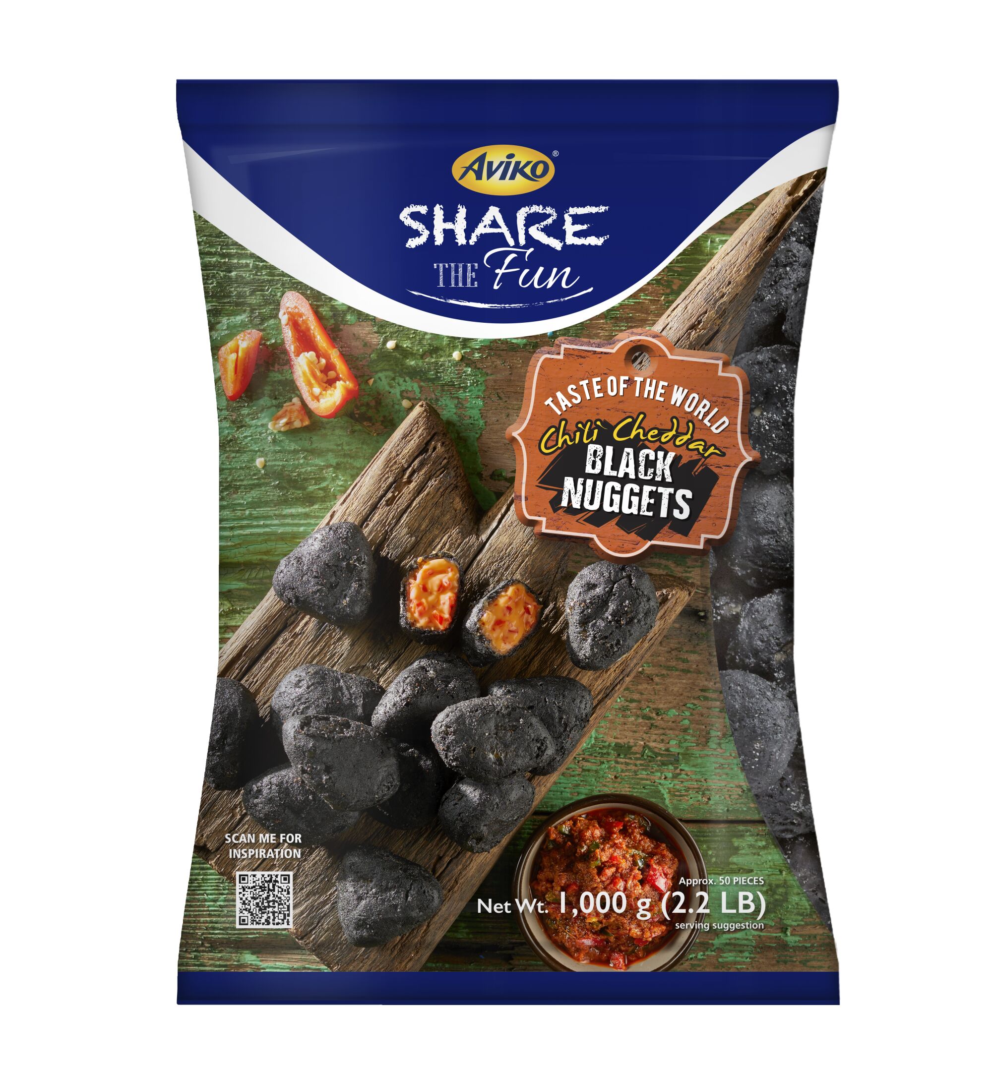 Aviko Czarne Nuggetsy Z Serem Cheddar I Papryczką Jalapeno 1Kg