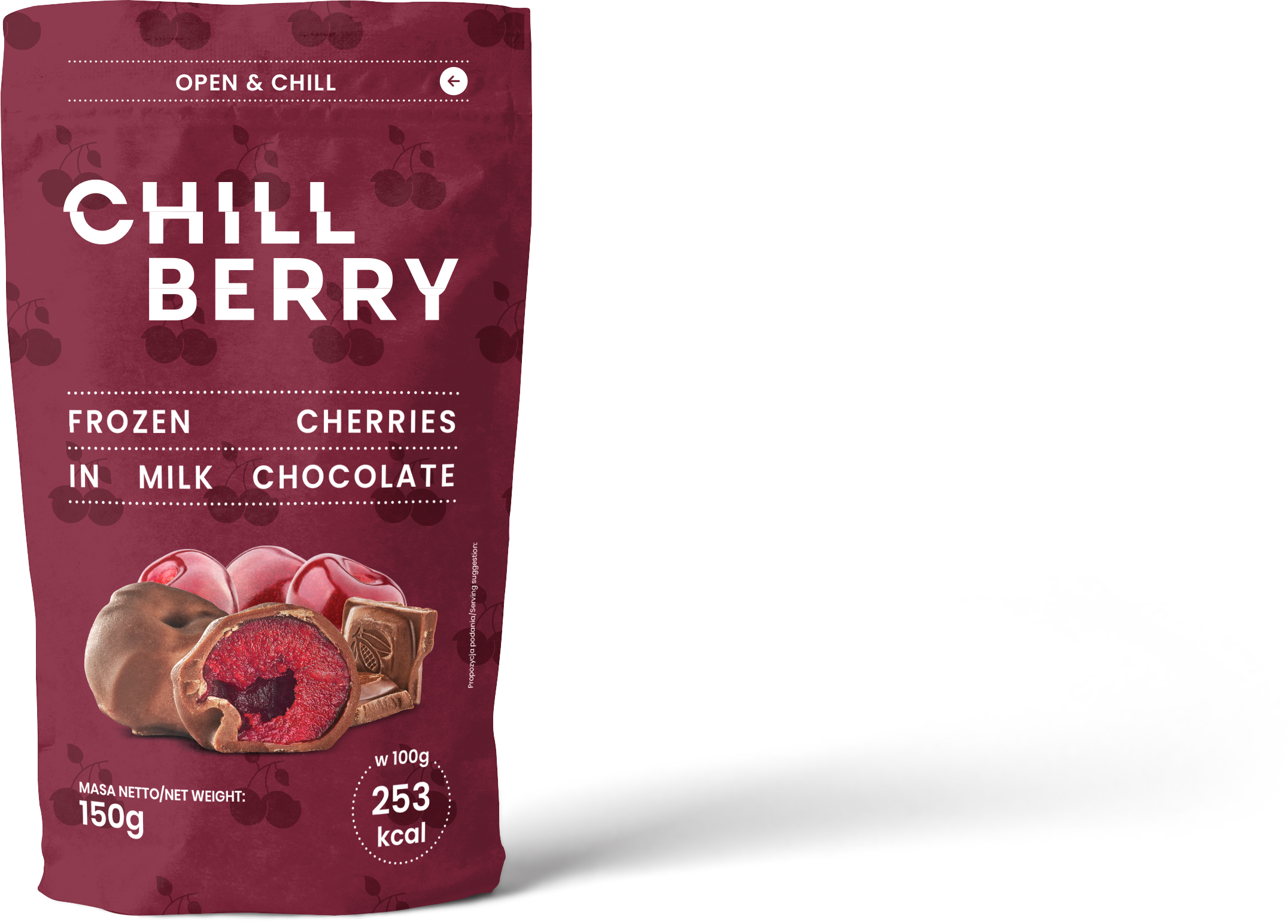 Chillberry Mrożone Wiśnie Oblane Mleczną Czekoladą150 G