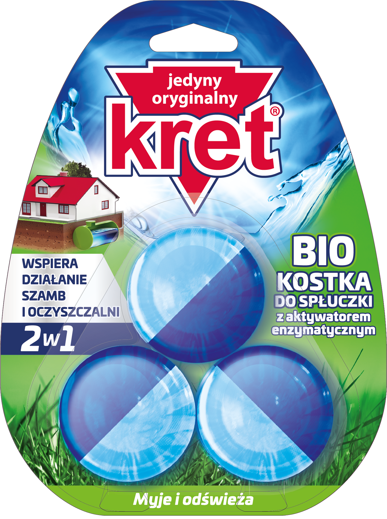 Kret Bio Kostka Do Spłuczki Z Aktywatorem Enzymatycznym (3 X 50G)