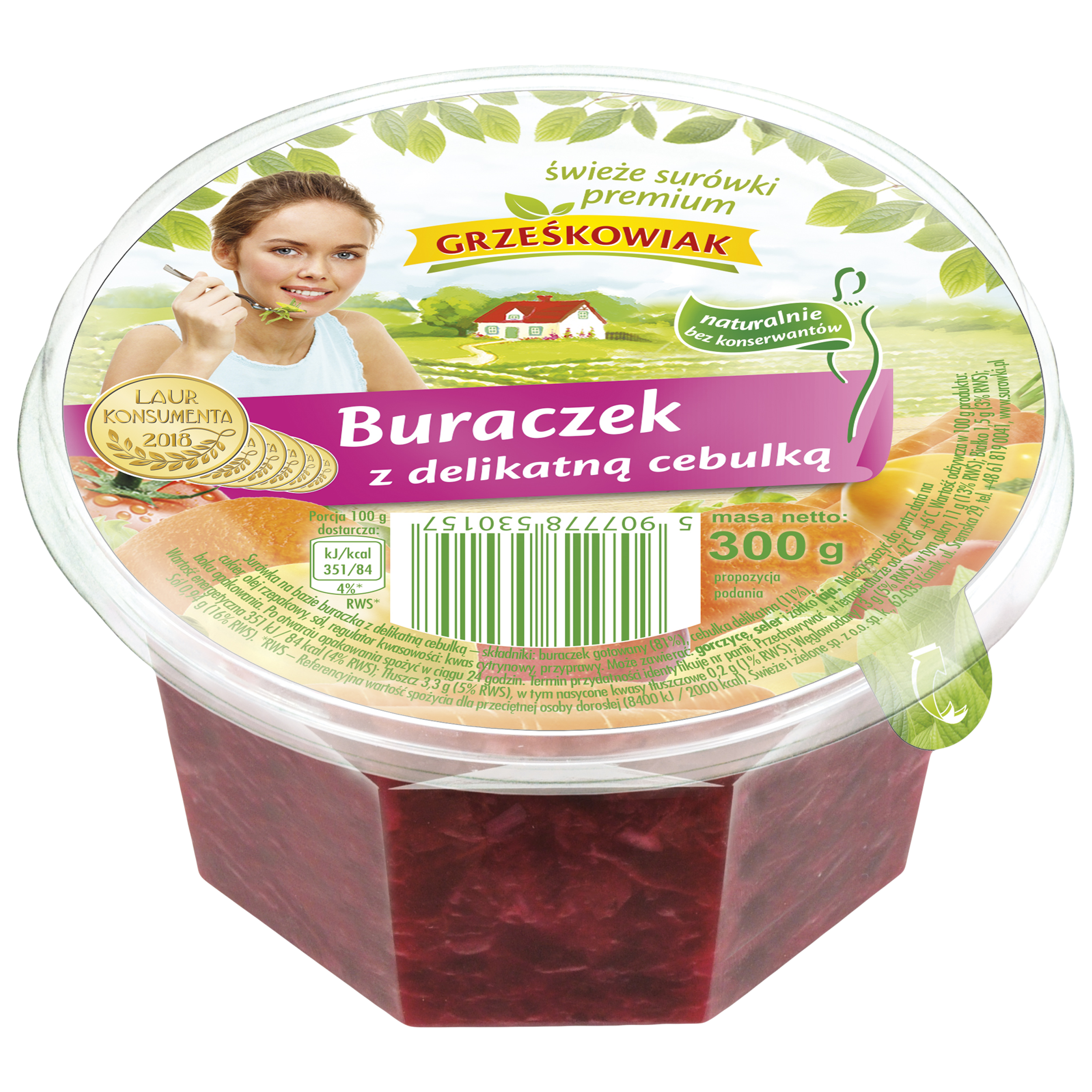 Surówka Buraczek Z Delikatną Cebulką Polska 300G Grześkowiak