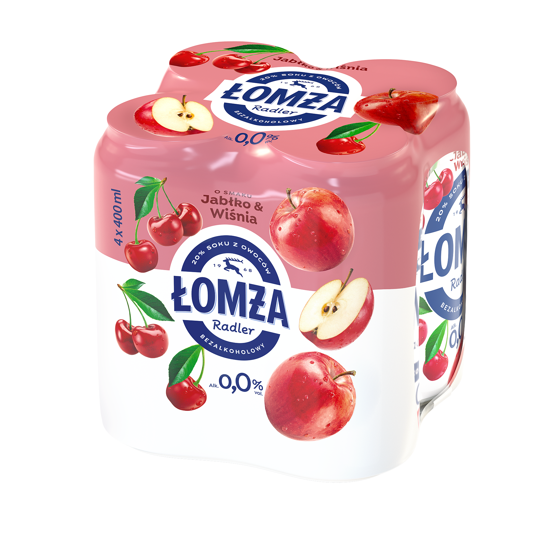 Łomża Radler Jabłko/Wiśnia 20% Soku Puszka 400 Ml