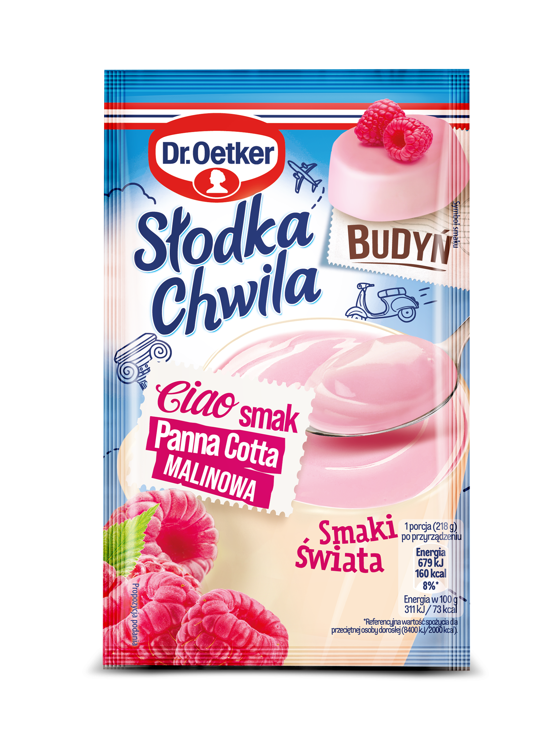 Dr. Oetker Słodka Chwila Budyń Smak Panna Cotta Malinowa 43 G