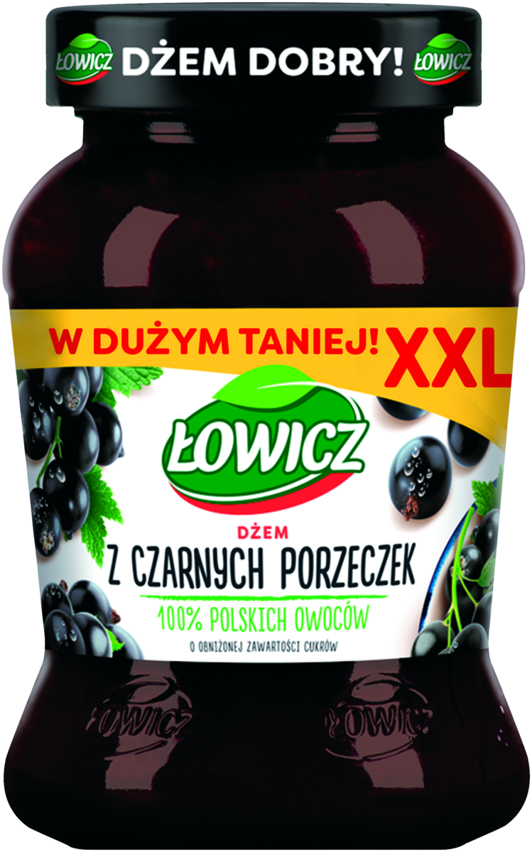 Łowicz Dżem Z Czarnych Porzeczek O Obniżonej Zawartości Cukrów 450 G