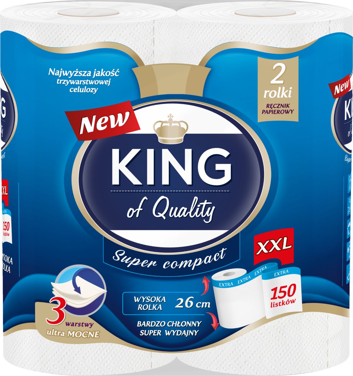 King Ręcznik Papierowy Super Compact 2 Rolki 3-Warstwowy