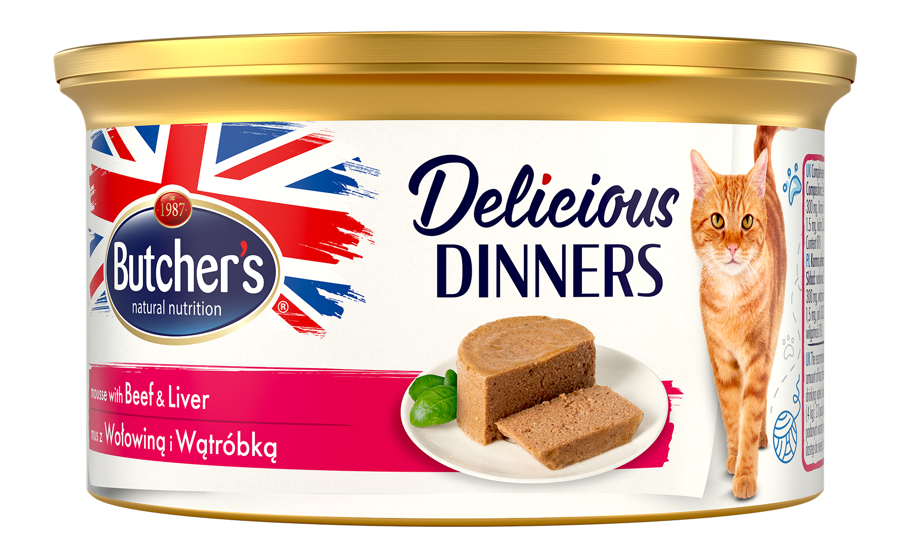 Butcher'S Delicious Dinners, Karma Dla Kota, Z Wołowiną I Wątróbką, Mus 85G