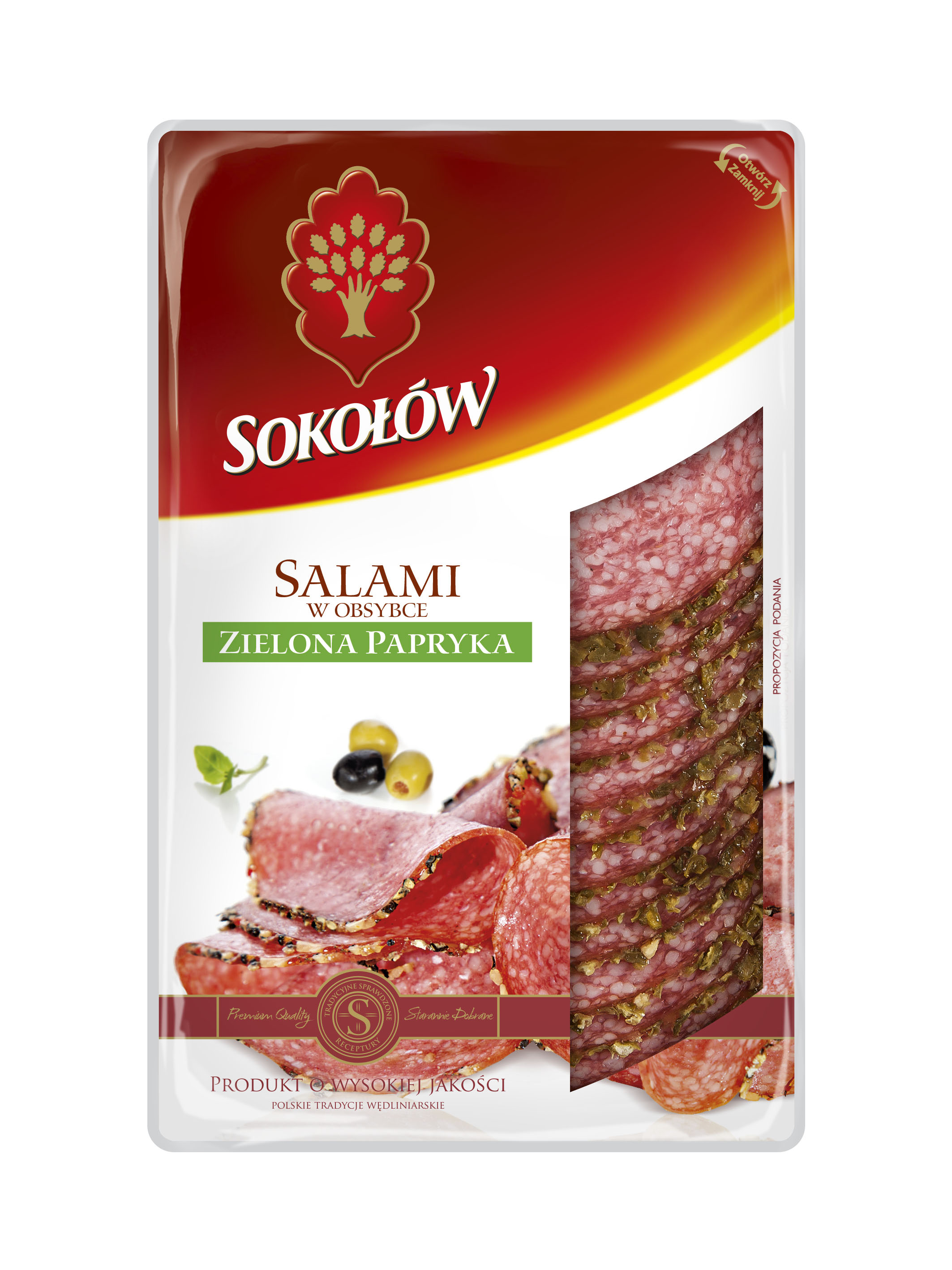 Salami Zielona Papryka Plastry 100 G Salami Z Dębicy