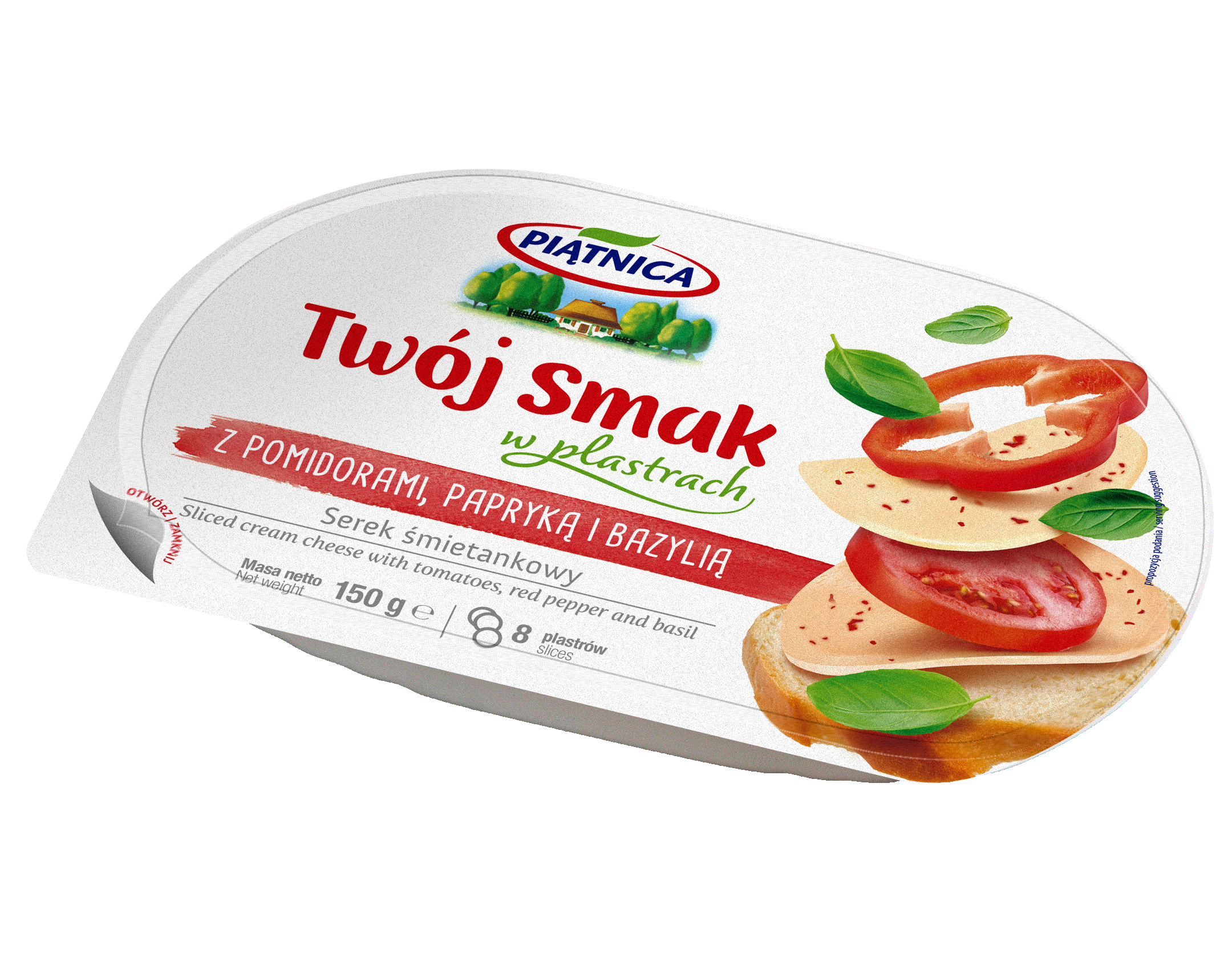 Piątnica Twój Smak W Plastrach Papryka, Pomidor I Bazylia 150 G