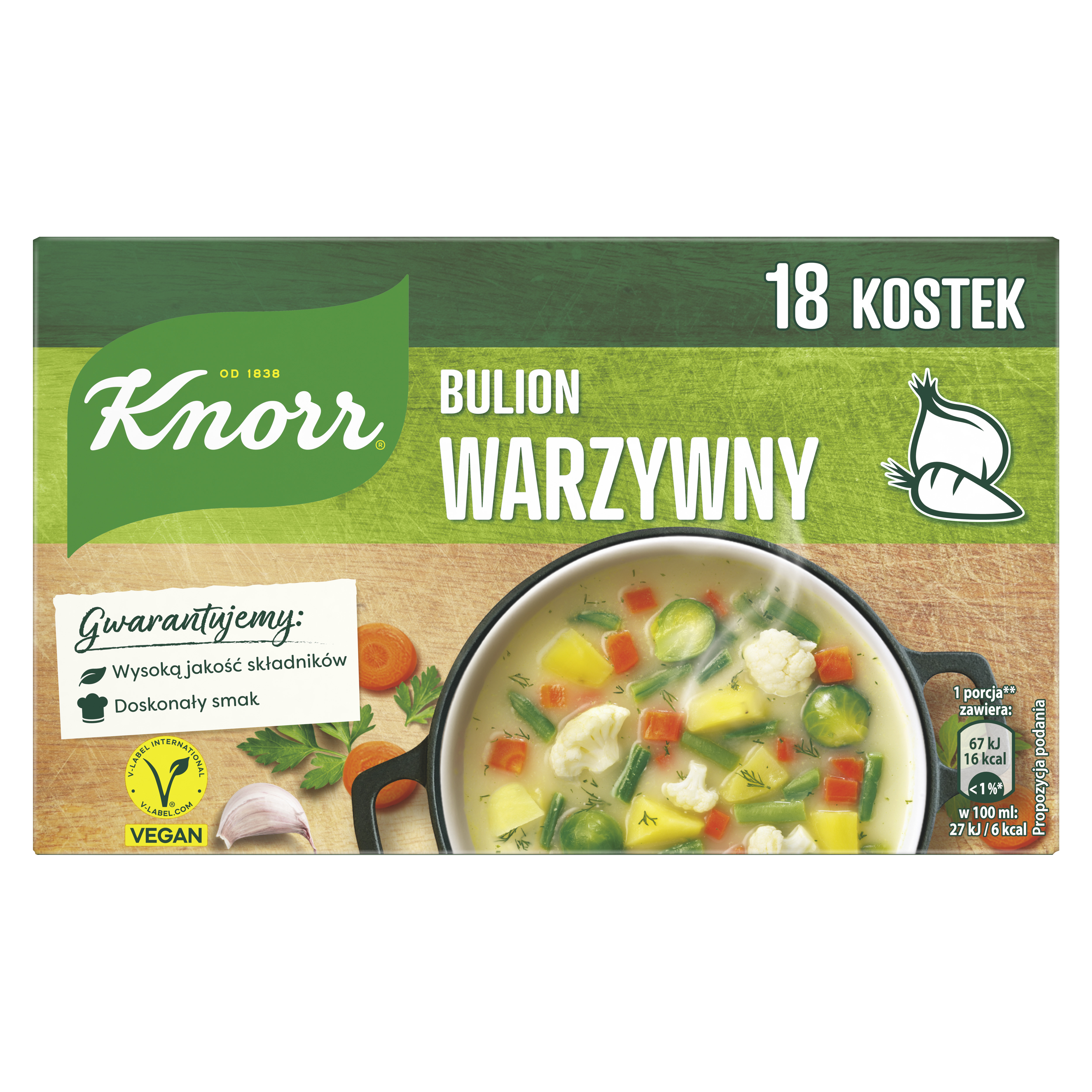 Knorr Bulion Warzywny 9L (18 Kostek) 180G
