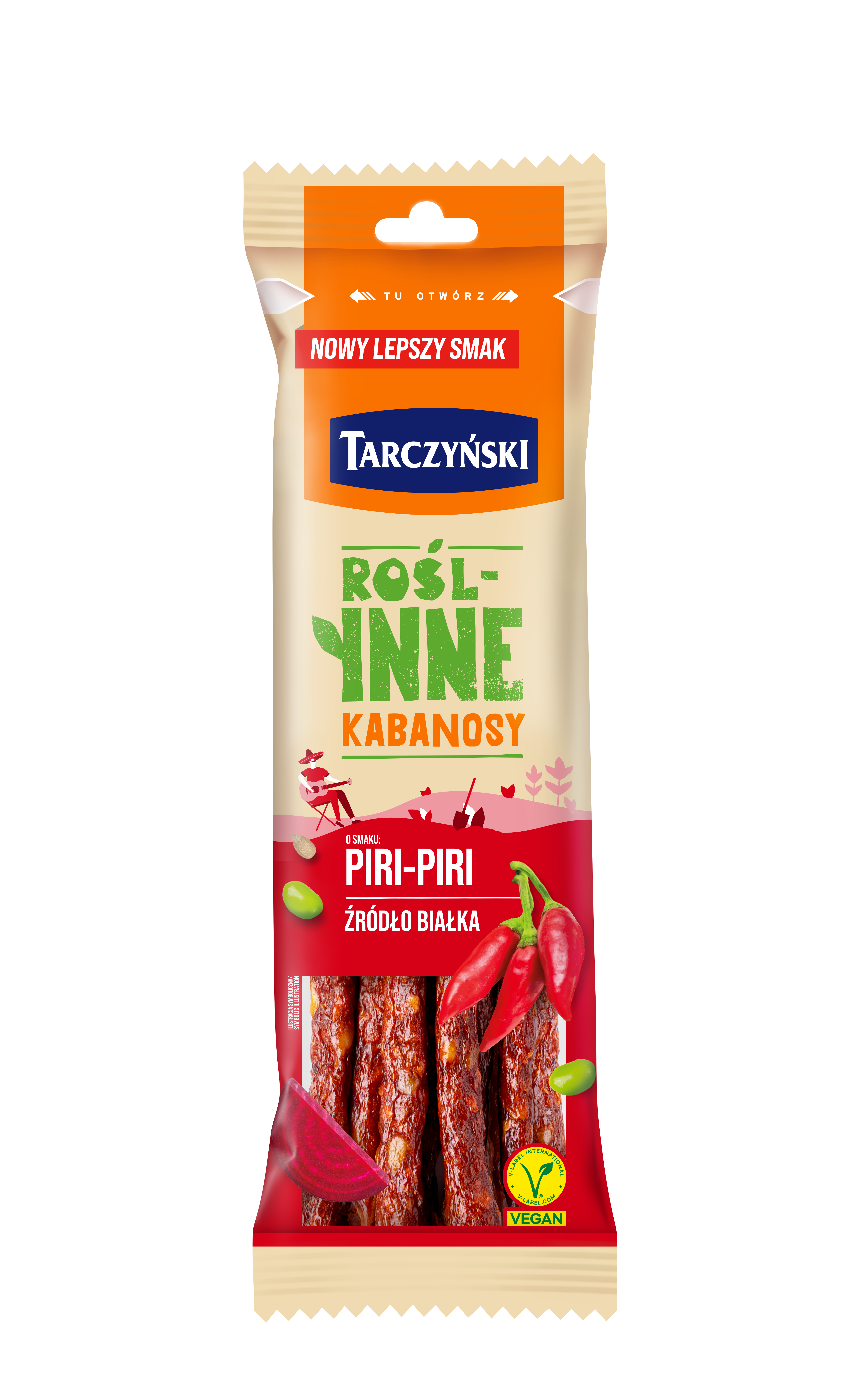 Roślinne Kabanosy Piri Piri 90 G Tarczyński