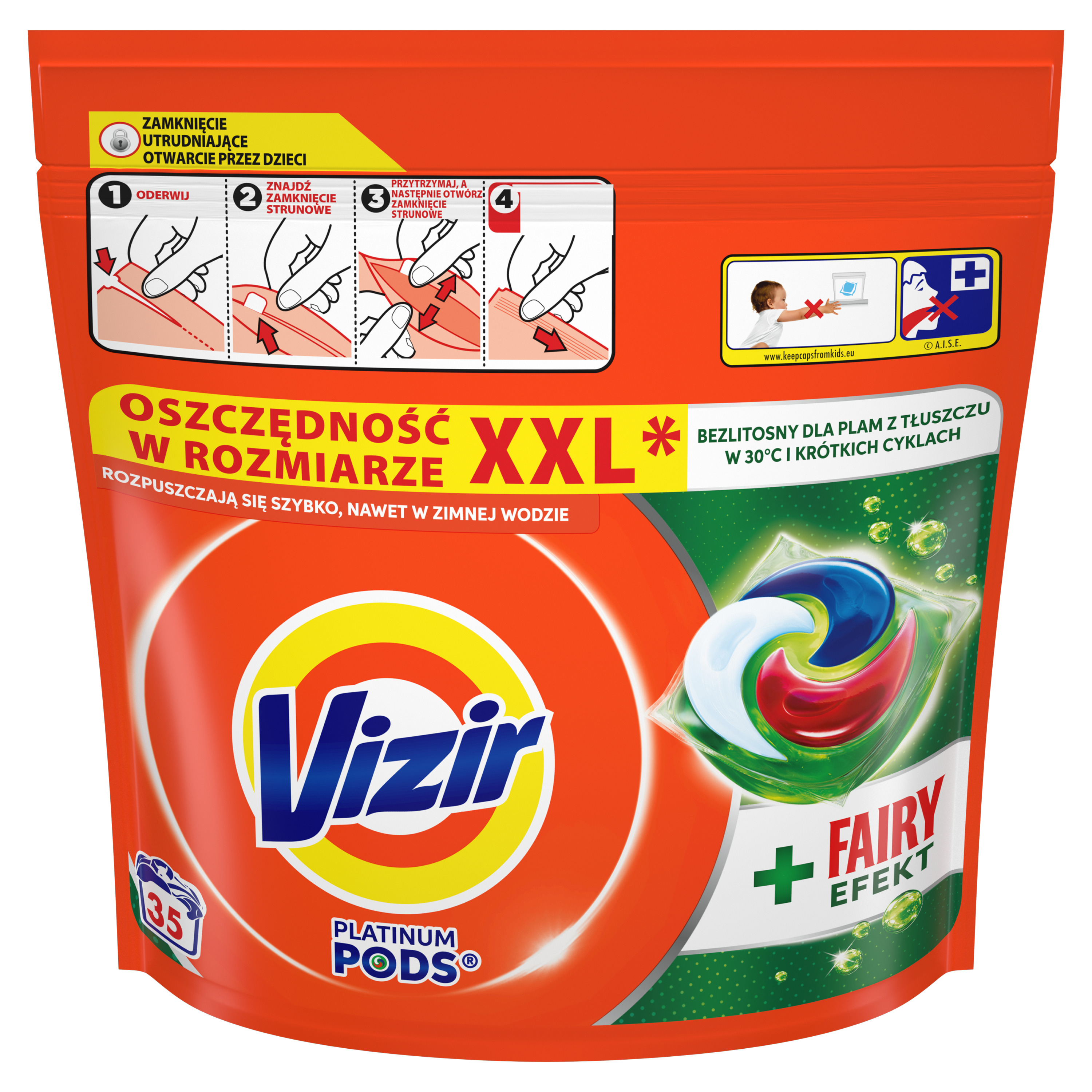 Vizir + Fairy Effect Pods Kapsułki Do Prania,35 Prań
