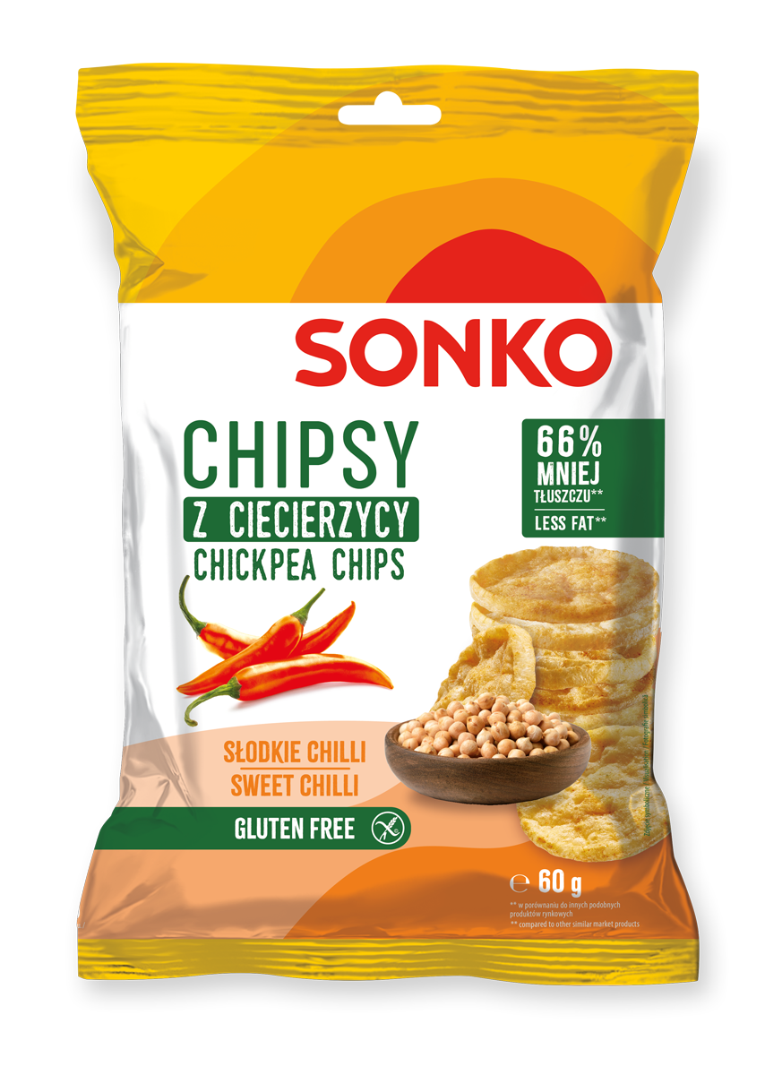 Sonko Chipsy Z Ciecierzycy O Smaku Słodkiego Chili 60G