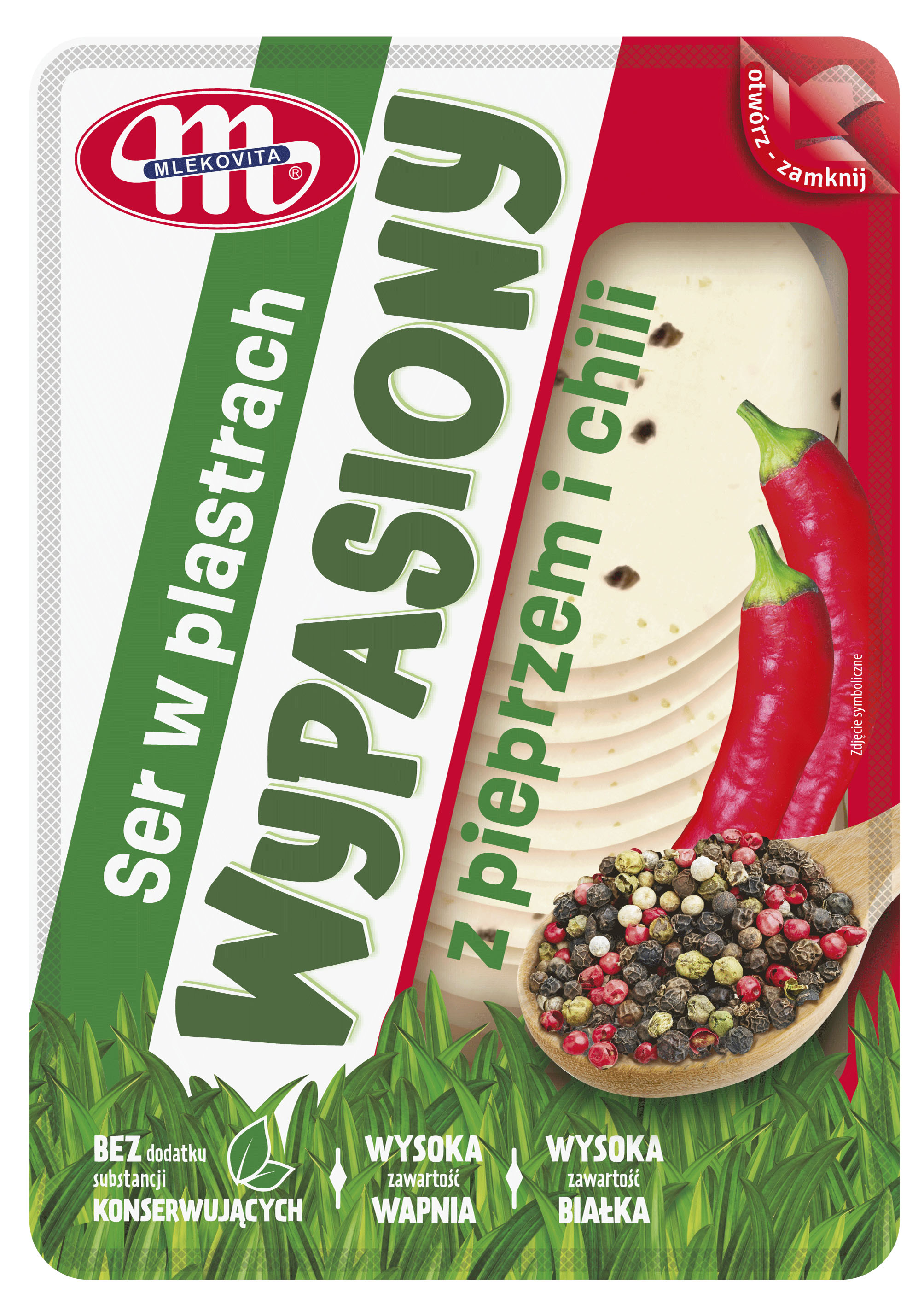 Mlekovita Ser Wypasiony Z Pieprzem I Papryką Chili Plastry 135G