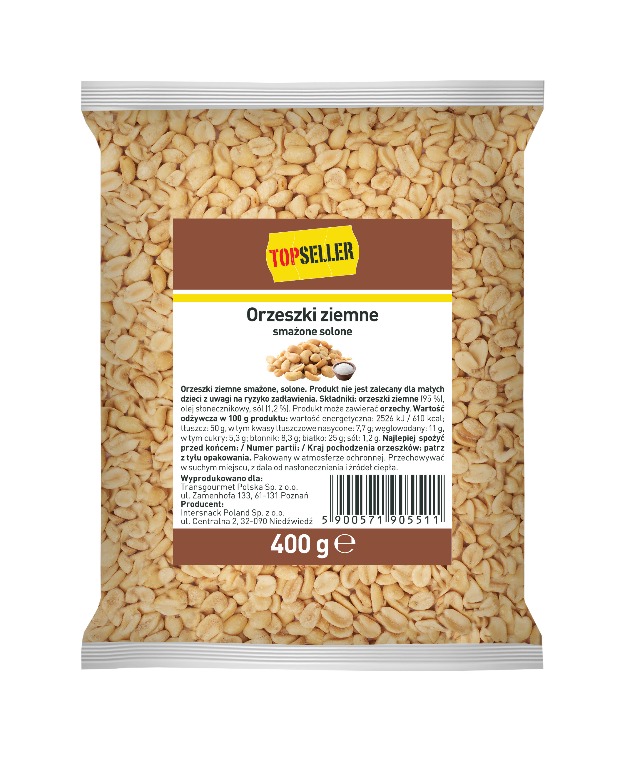 Topseller Orzeszki Ziemne Smażone Solone 400 G
