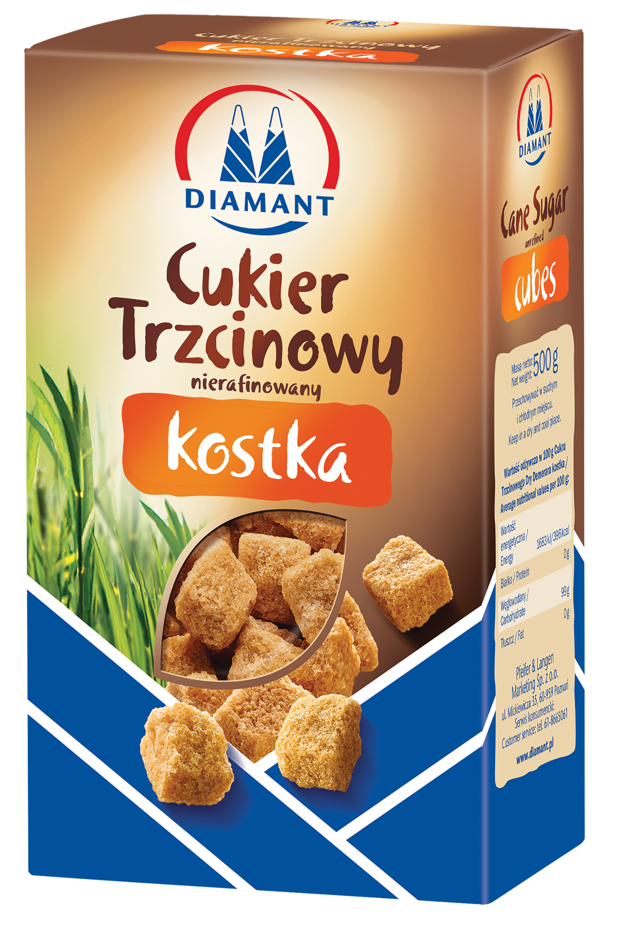 Diamant Cukier Trzcinowy Kostka 500G