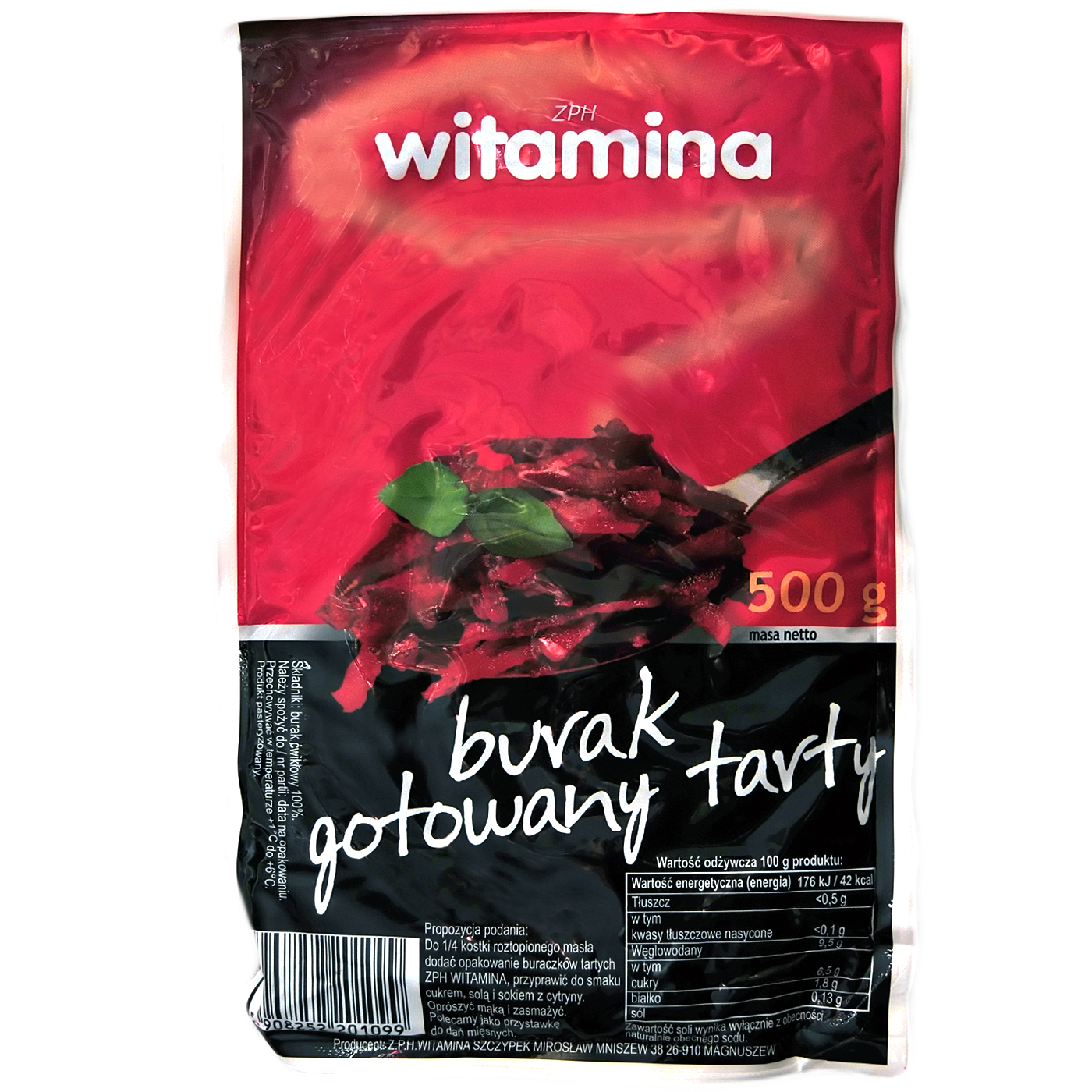 Burak Czerwony Gotowany Tarty Polska 500G Witamina