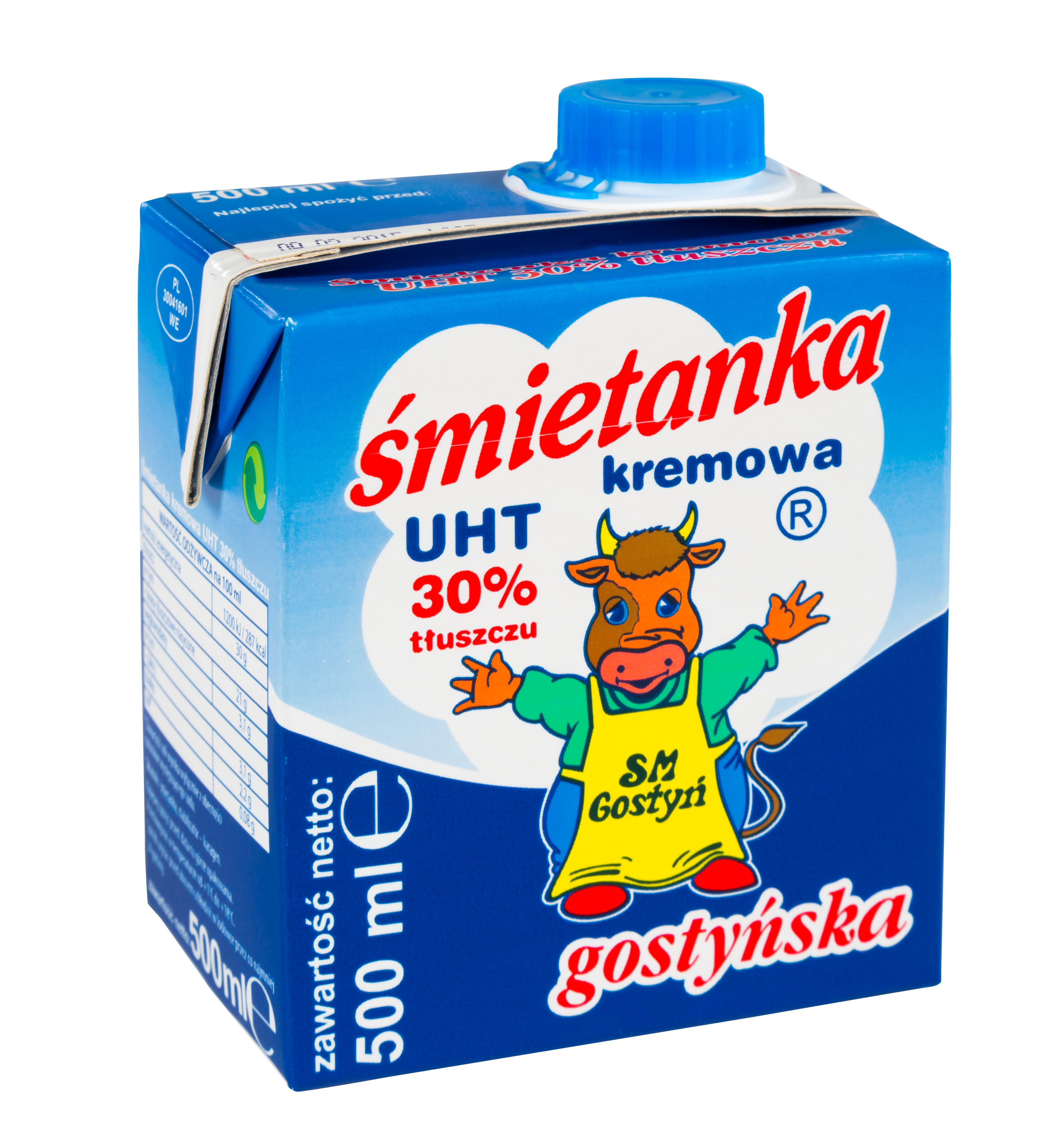 Spółdzielnia Mleczarska W Gostyniu. Śmietanka Kremowa Uht 30% Gostyńska 500Ml